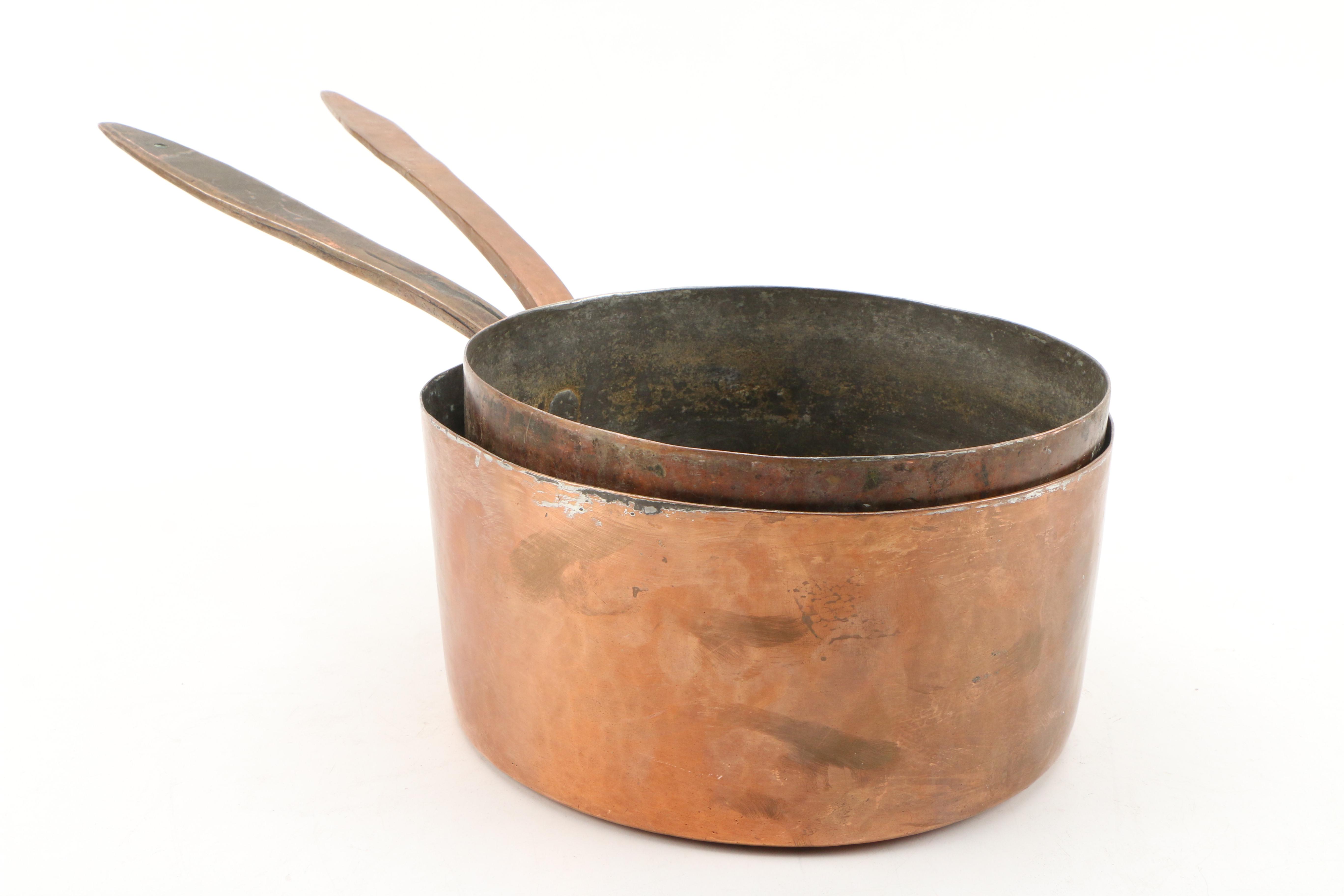 Tin-Lined Copper Sauce Pans