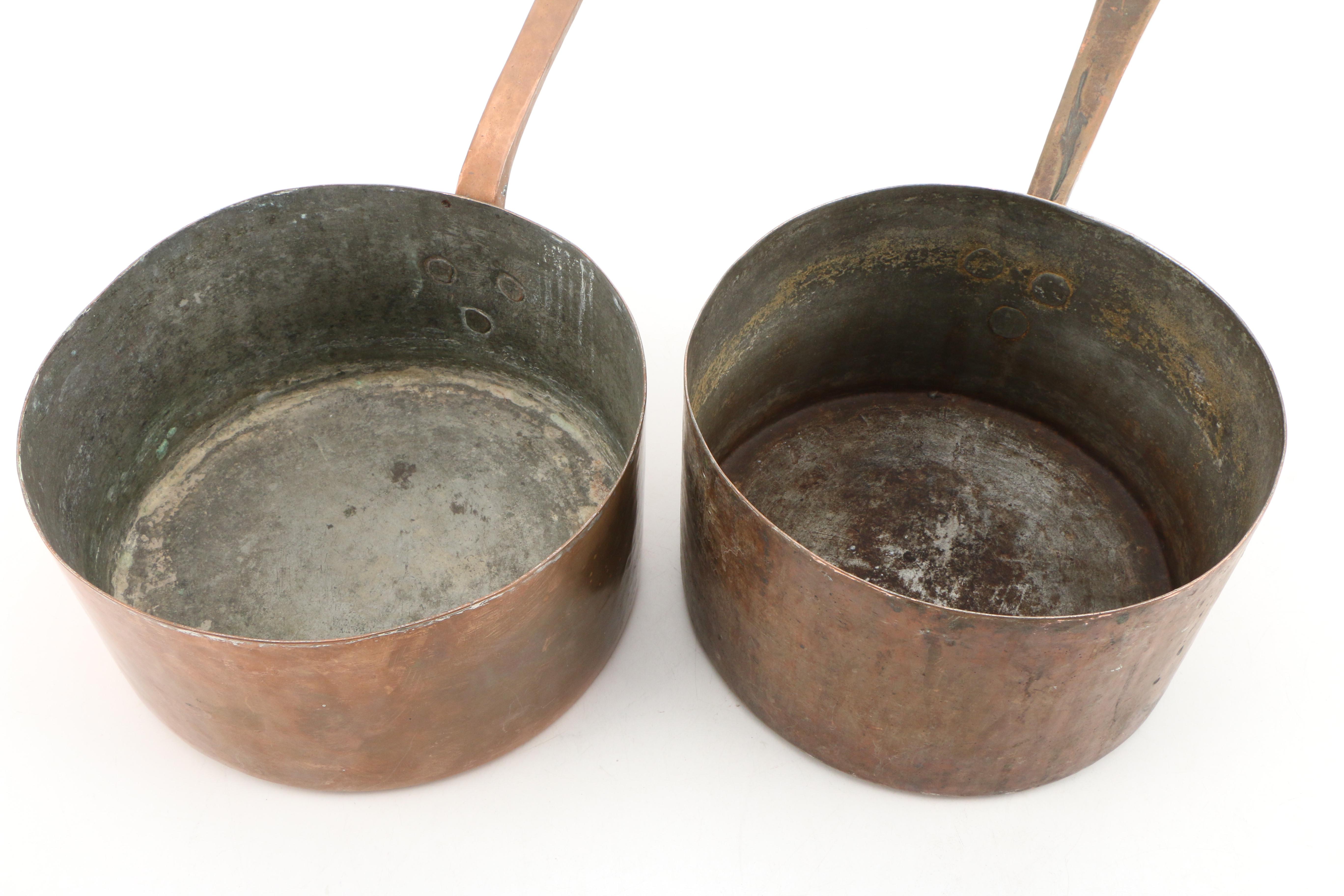 Tin-Lined Copper Sauce Pans