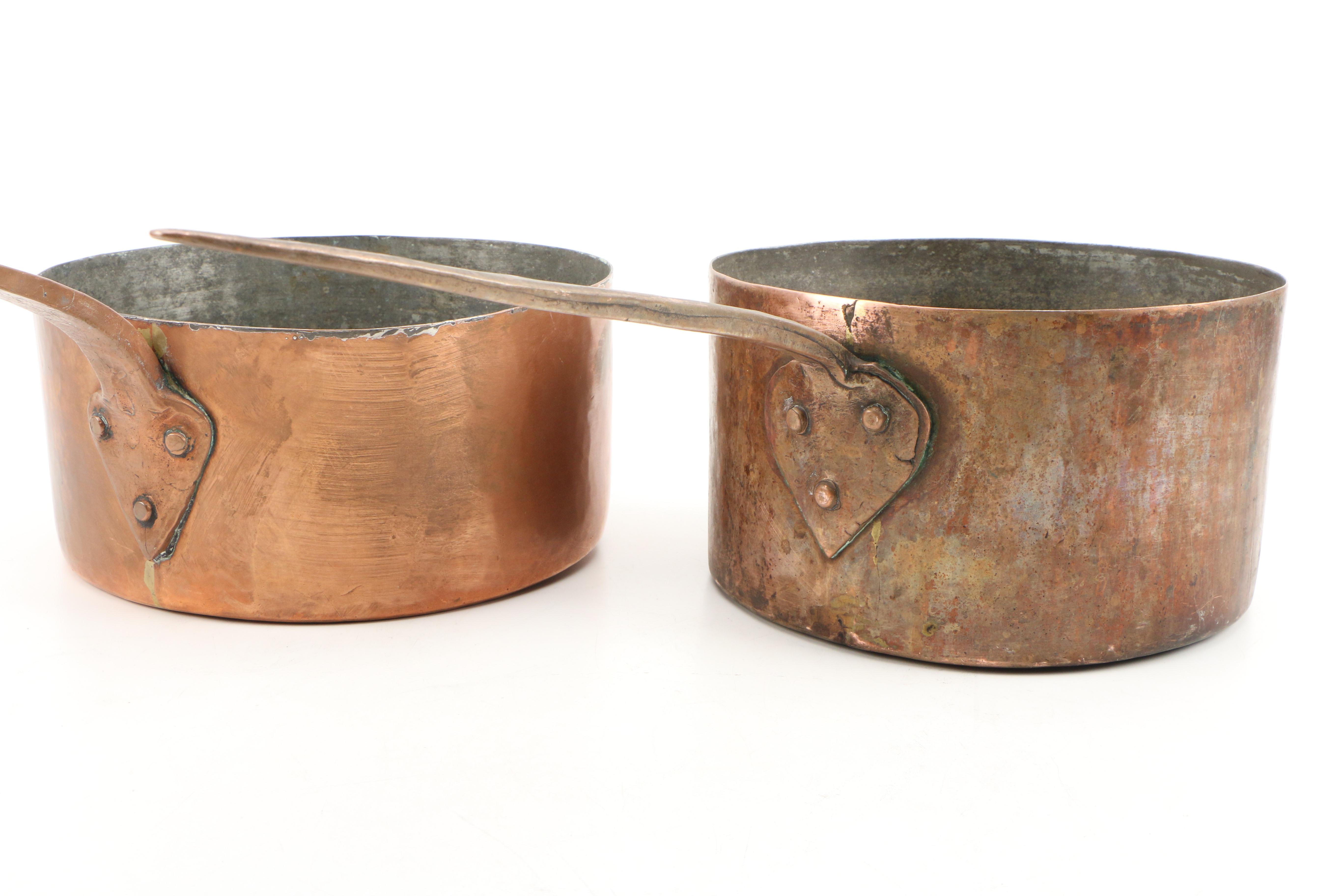 Tin-Lined Copper Sauce Pans