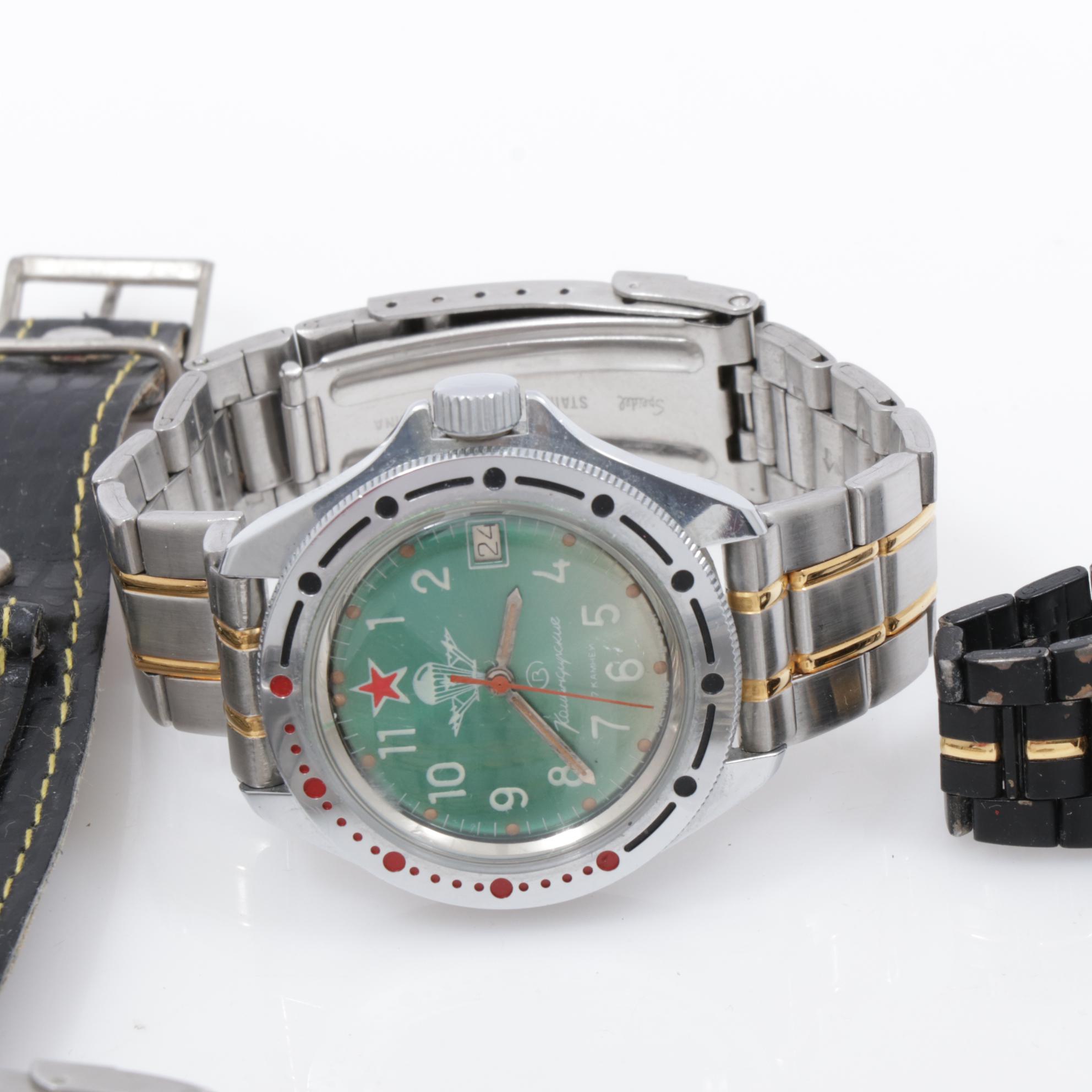 Vintage Russian Military Watch Collection Including Komandirskie