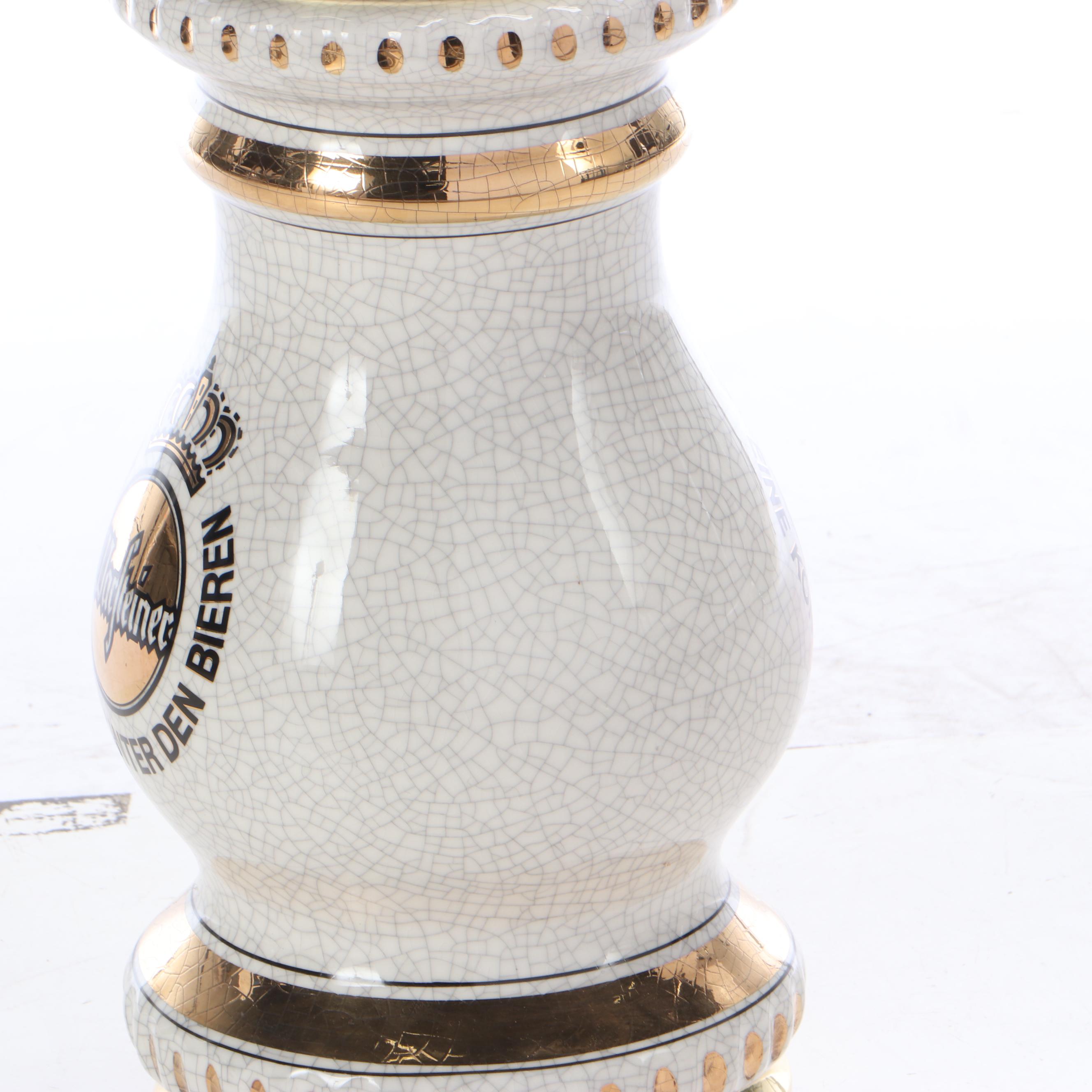 Celli Warsteiner Ceramic and Brass One Tap Beer Tower, Mid/Late 20th Century