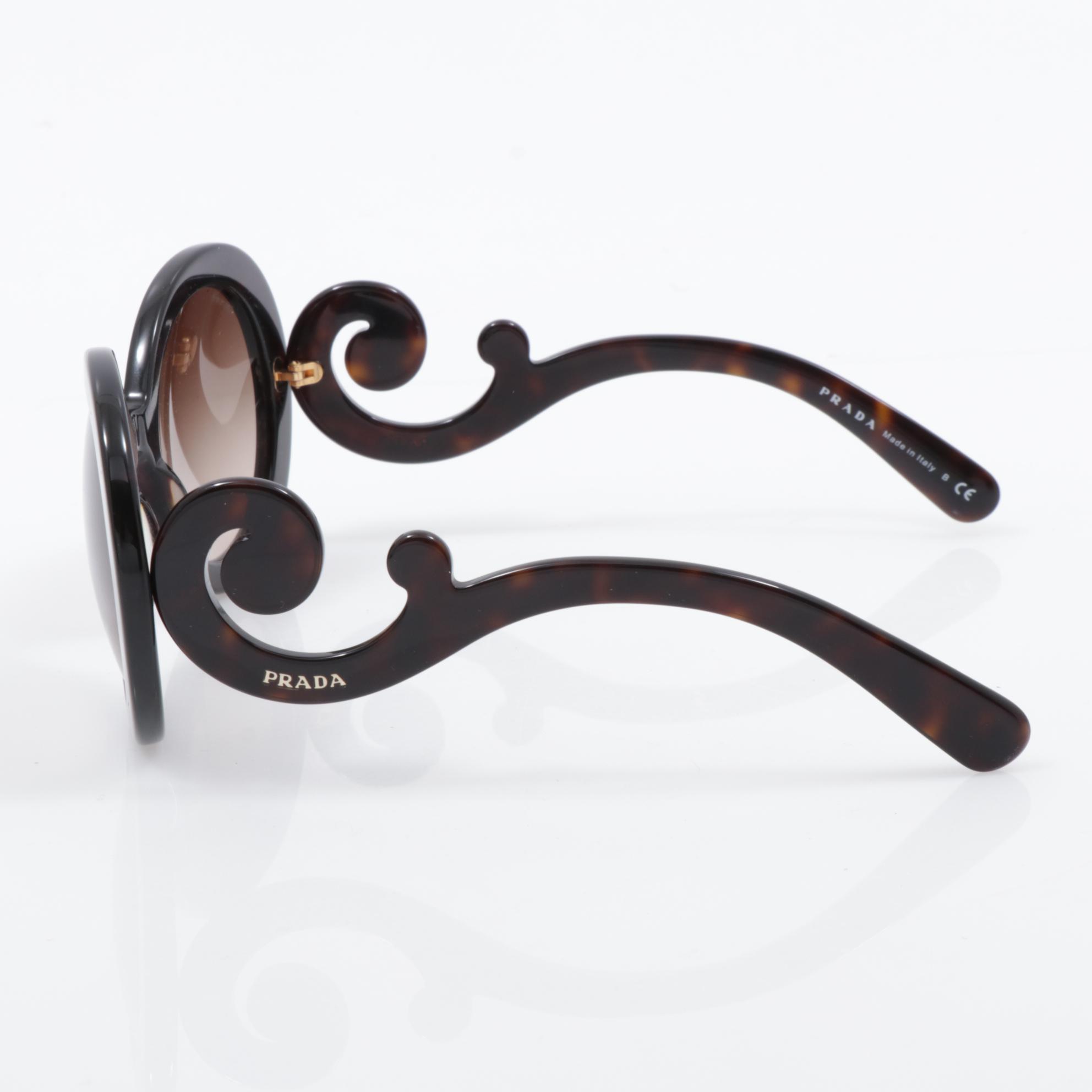 Prada Minimal Baroque 27N Sunglasses in Dark Tortoise with Case