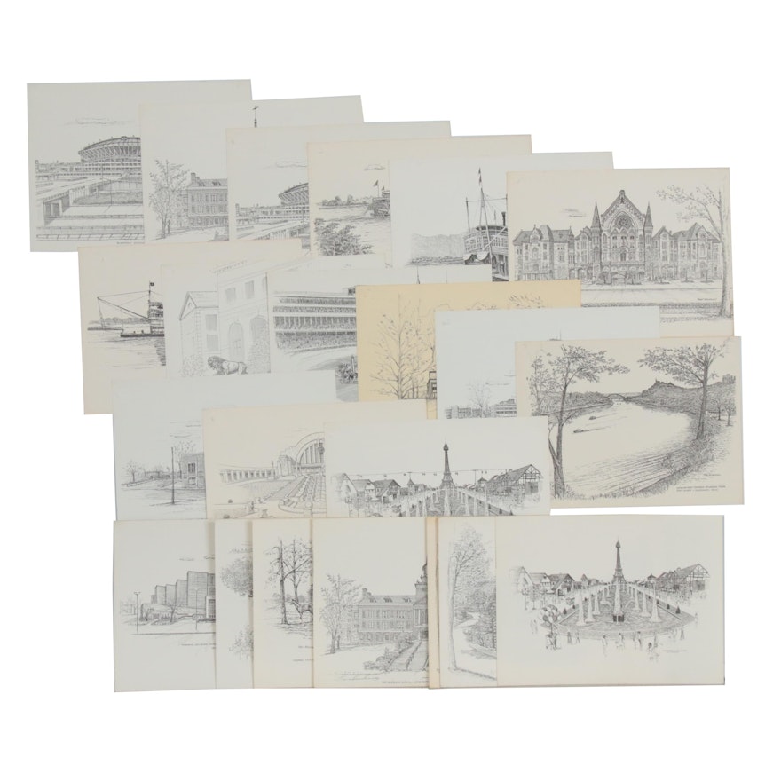 Paul Blackwell Lithograph Portfolio of Ohio and Kentucky Landmarks