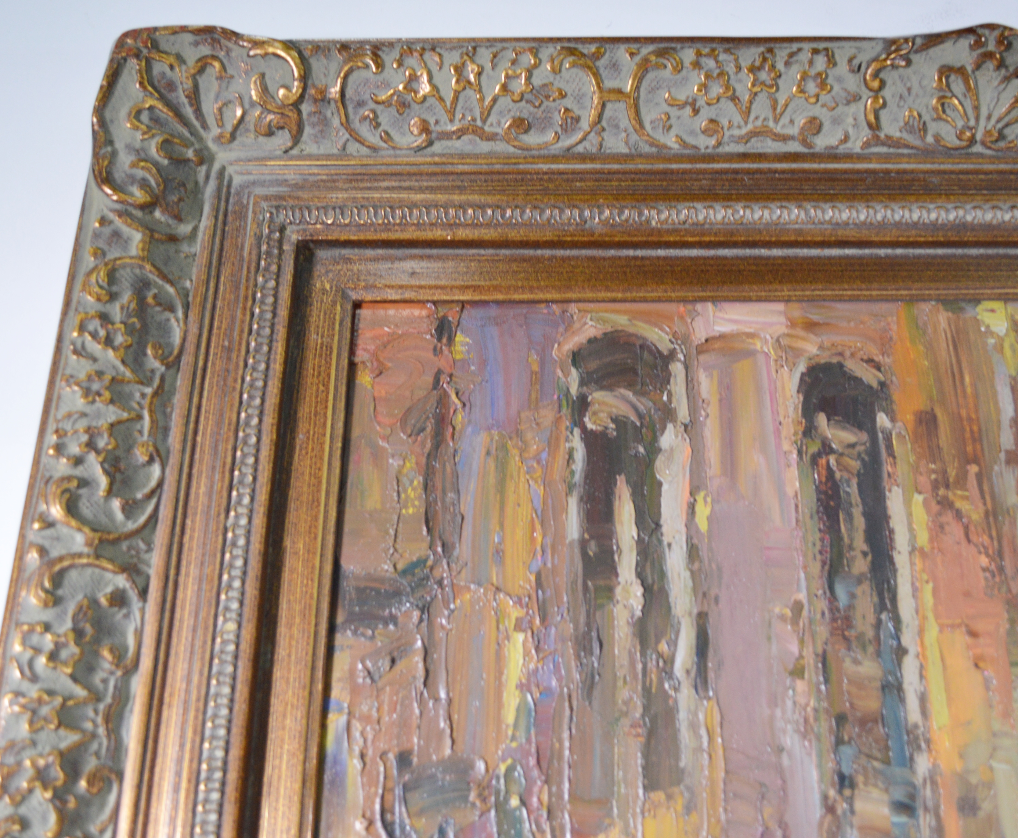 Oil Painting of Cafe Street Scene