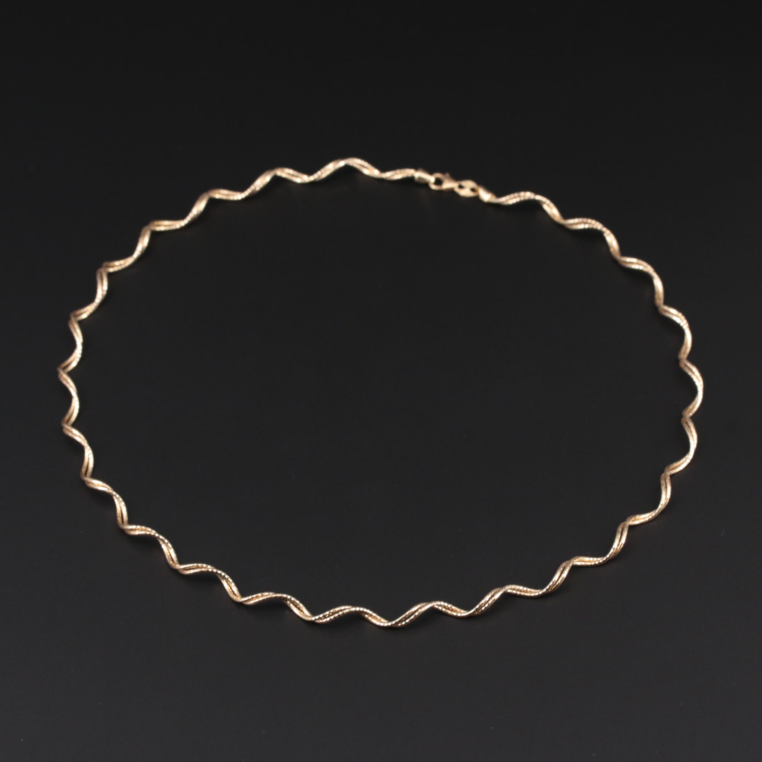 14K Yellow Gold Double Spiral Chain