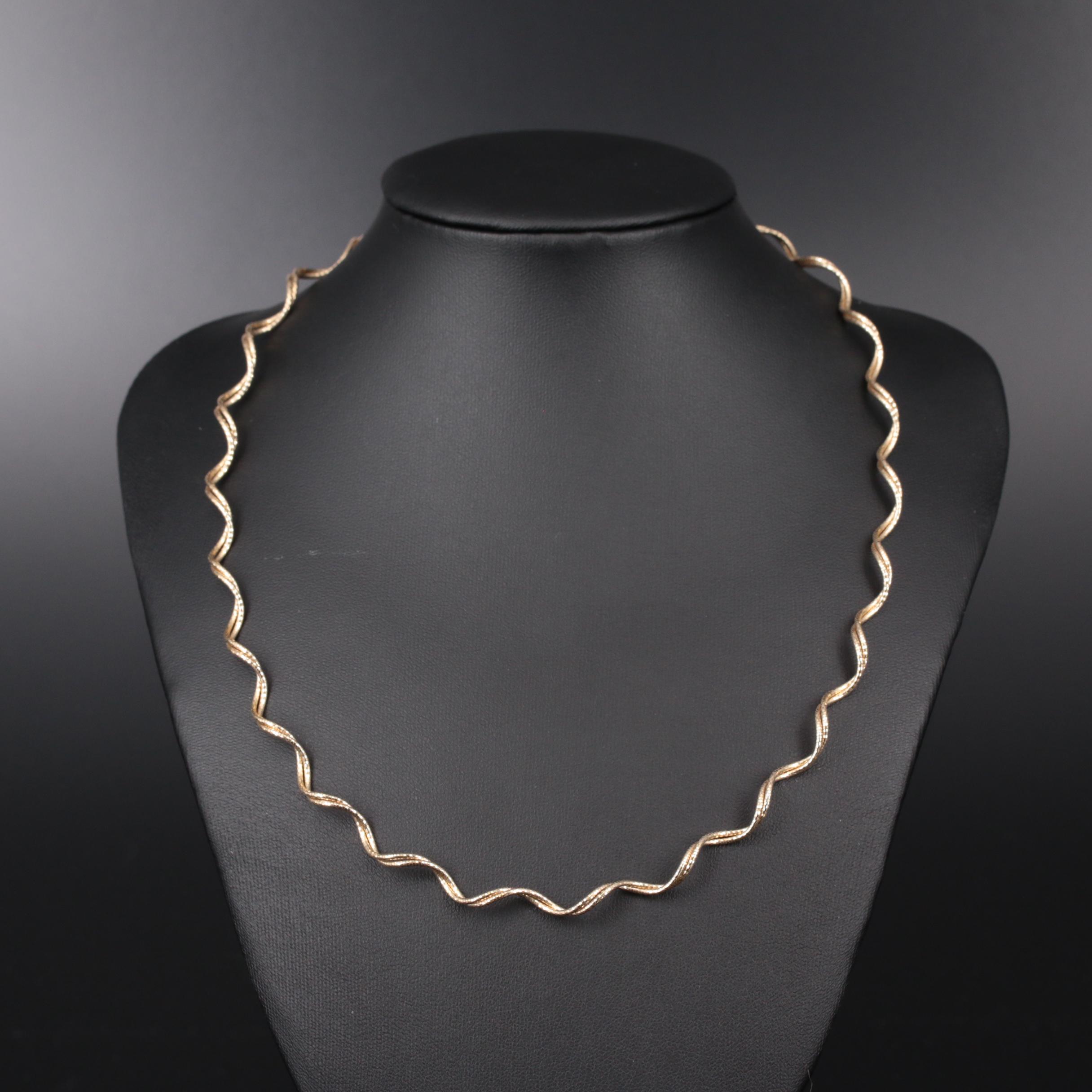 14K Yellow Gold Double Spiral Chain