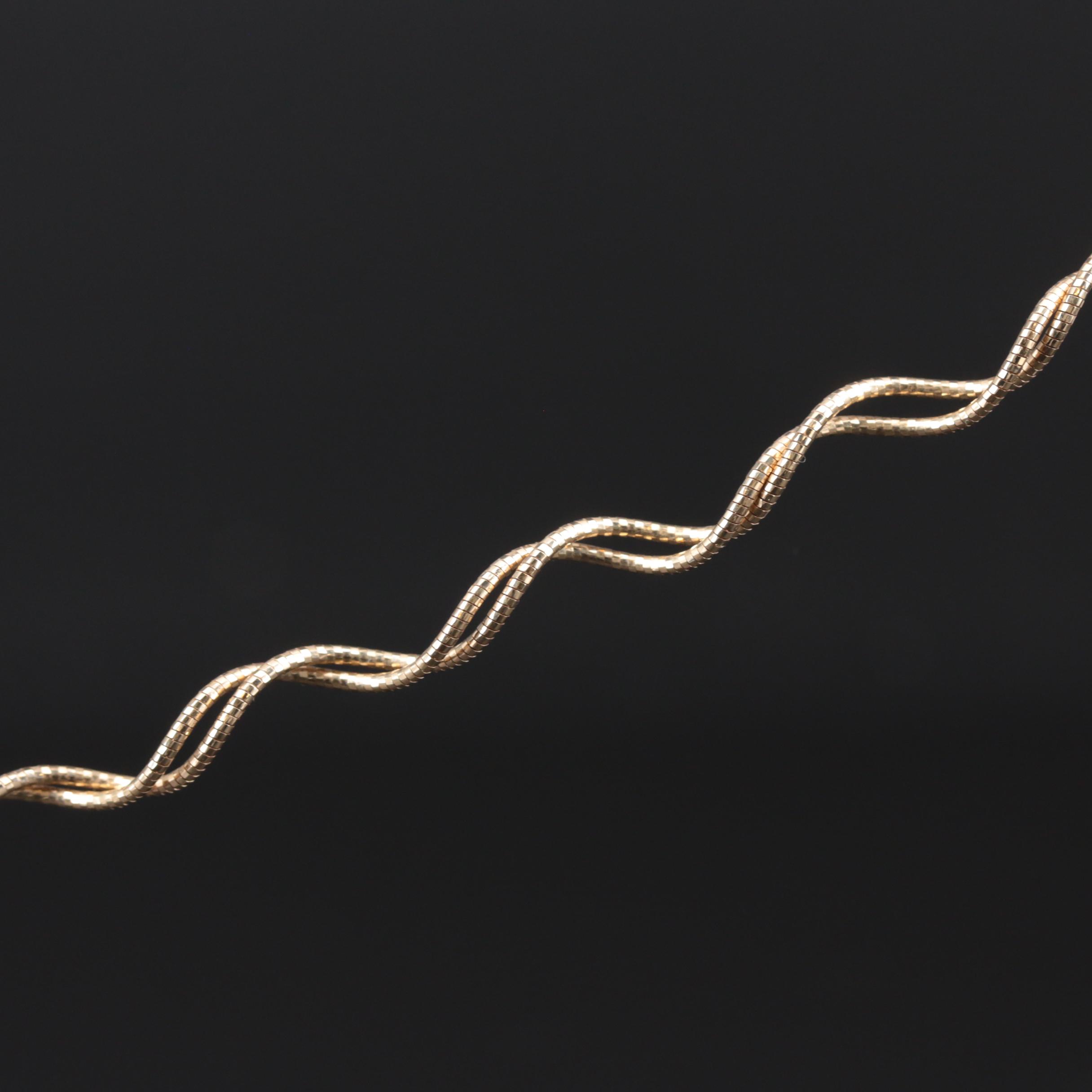 14K Yellow Gold Double Spiral Chain