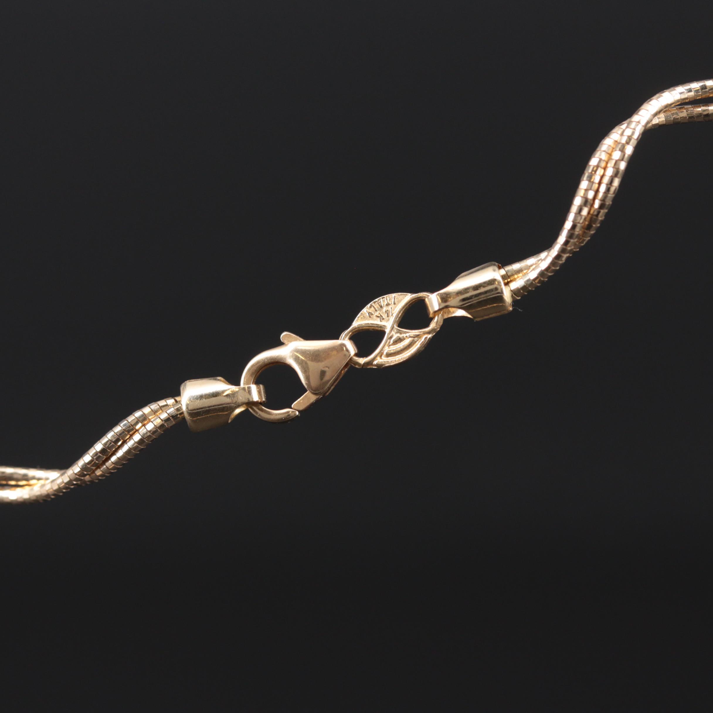 14K Yellow Gold Double Spiral Chain