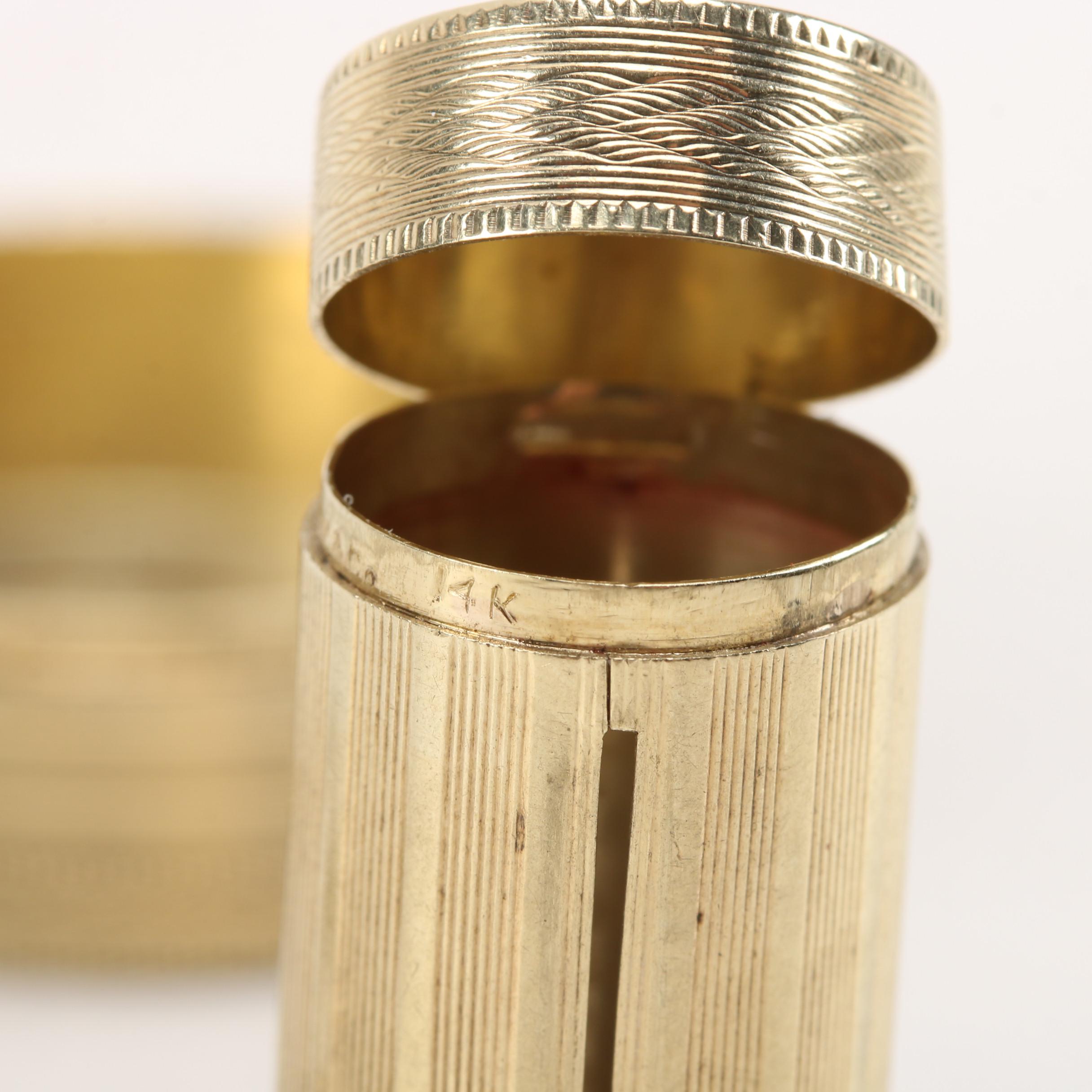 Tiffany & Co. 14K Yellow Gold Chatelaine with Compact and Lipstick Case, Vintage