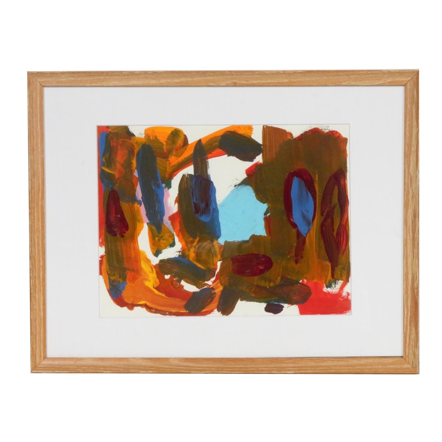 Paul Chidlaw Abstract Acrylic Painting, Mid to Late 20th Century