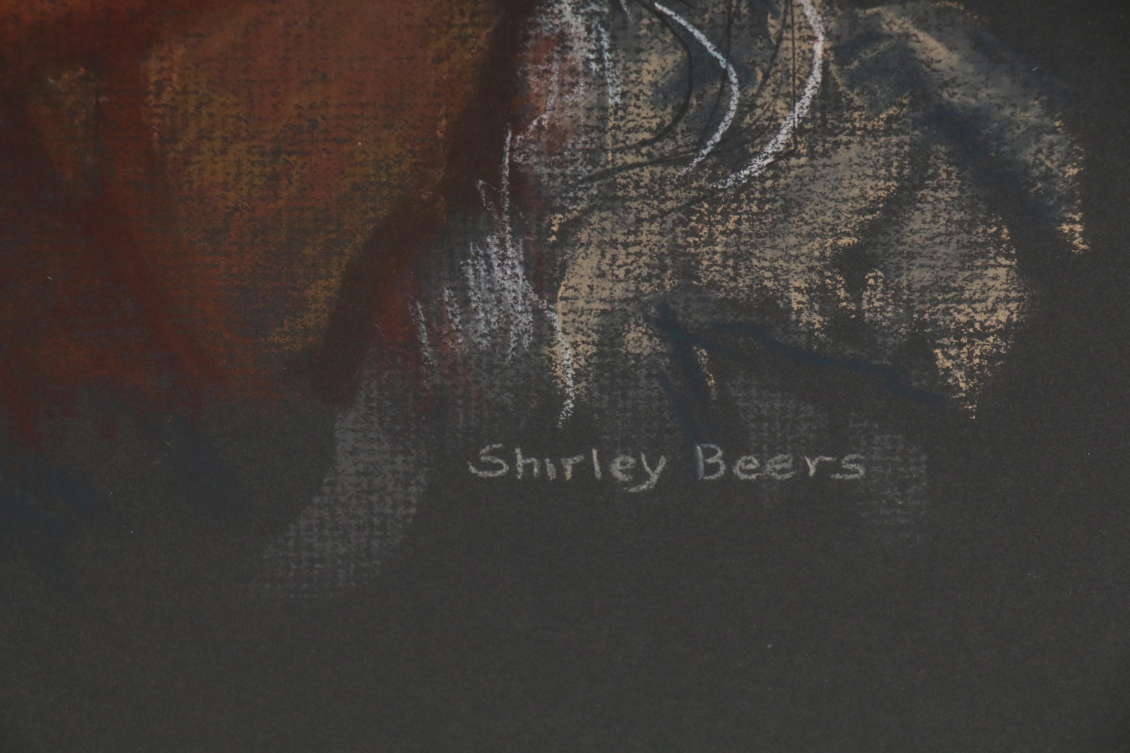 Shirley Beers Pastel Portrait Drawing of Native American Man