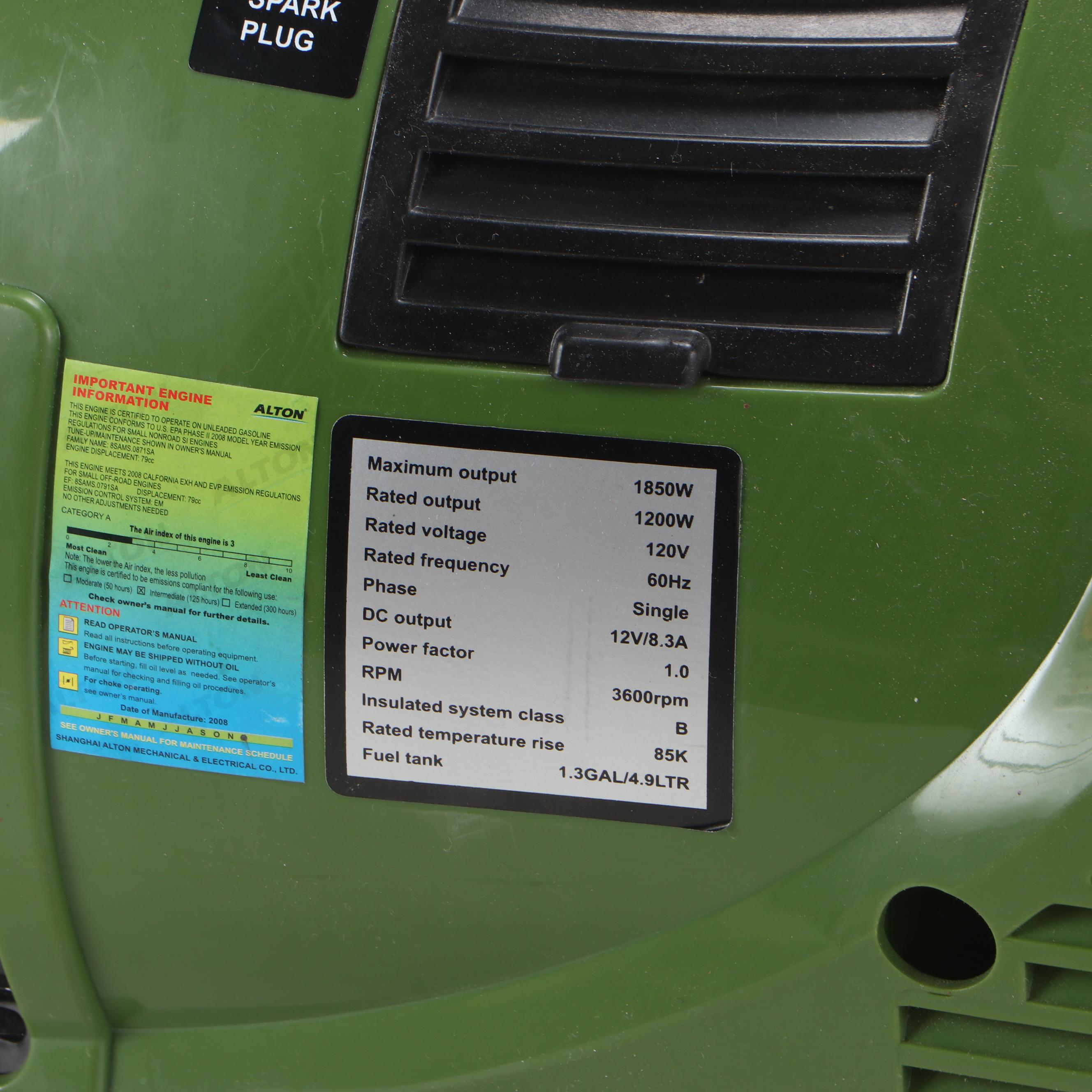 Powermight Portable Generator, 1850 Watts