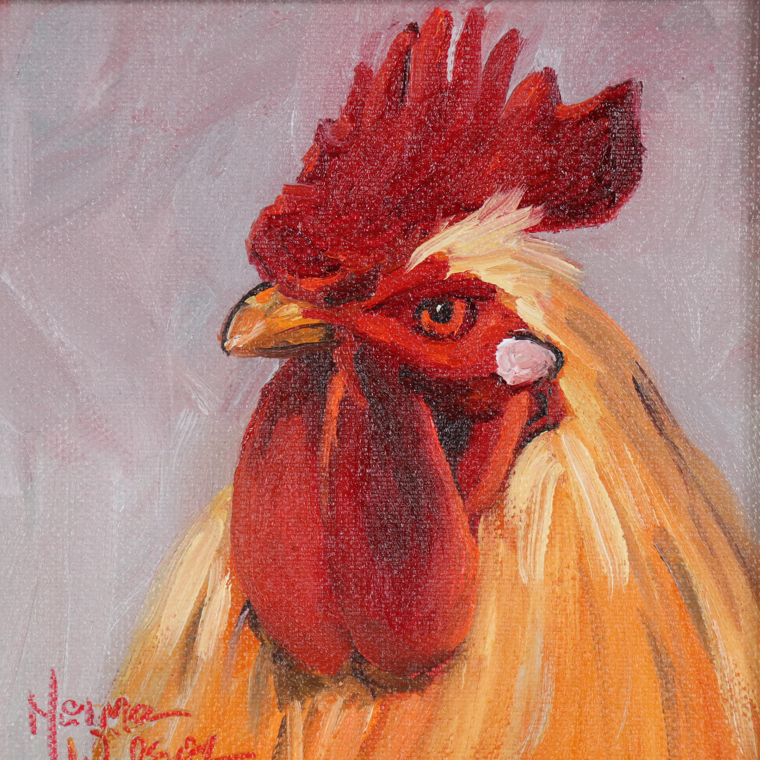 Norma Wilson Oil Painting of Chicken