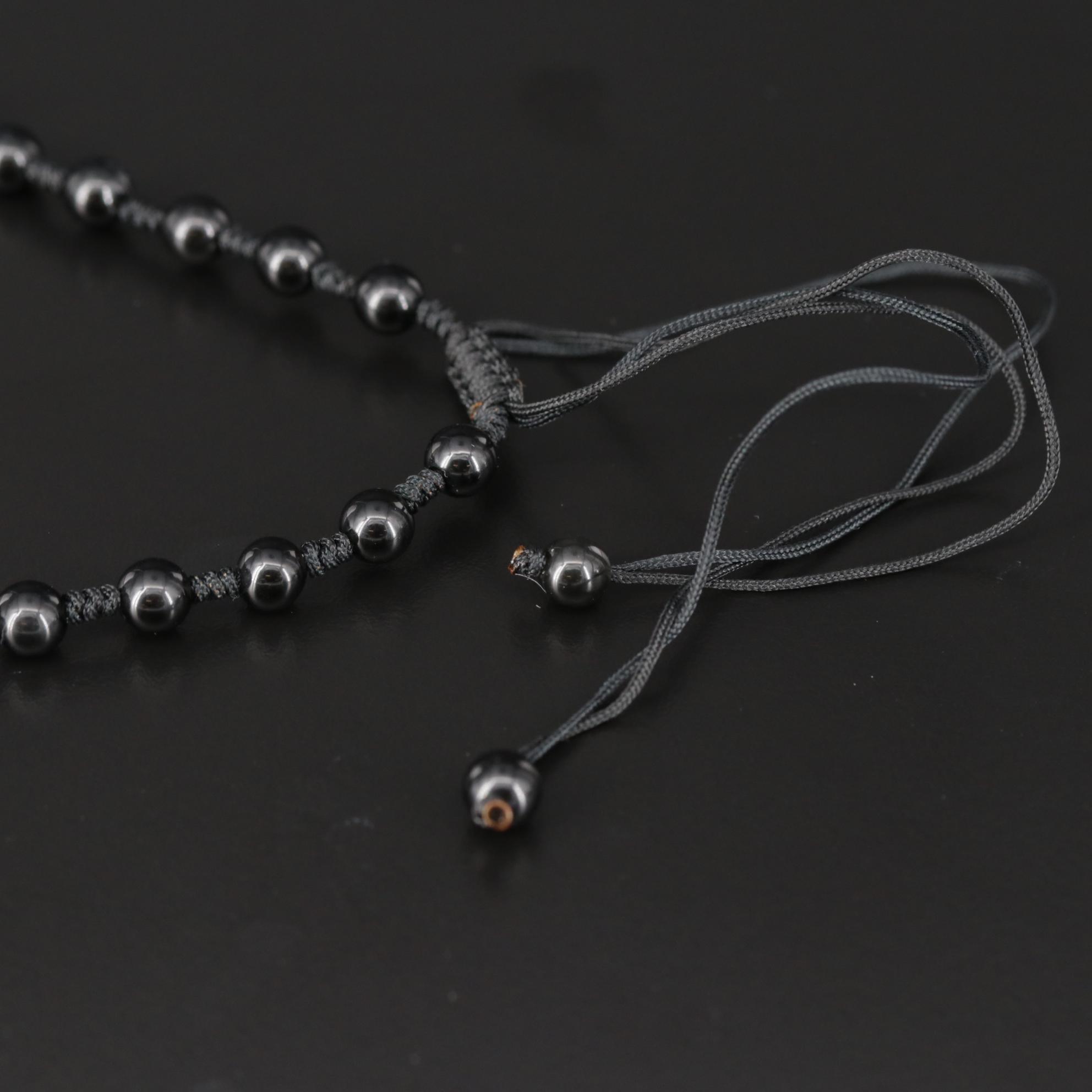 Beaded Obsidian Buddha Necklace