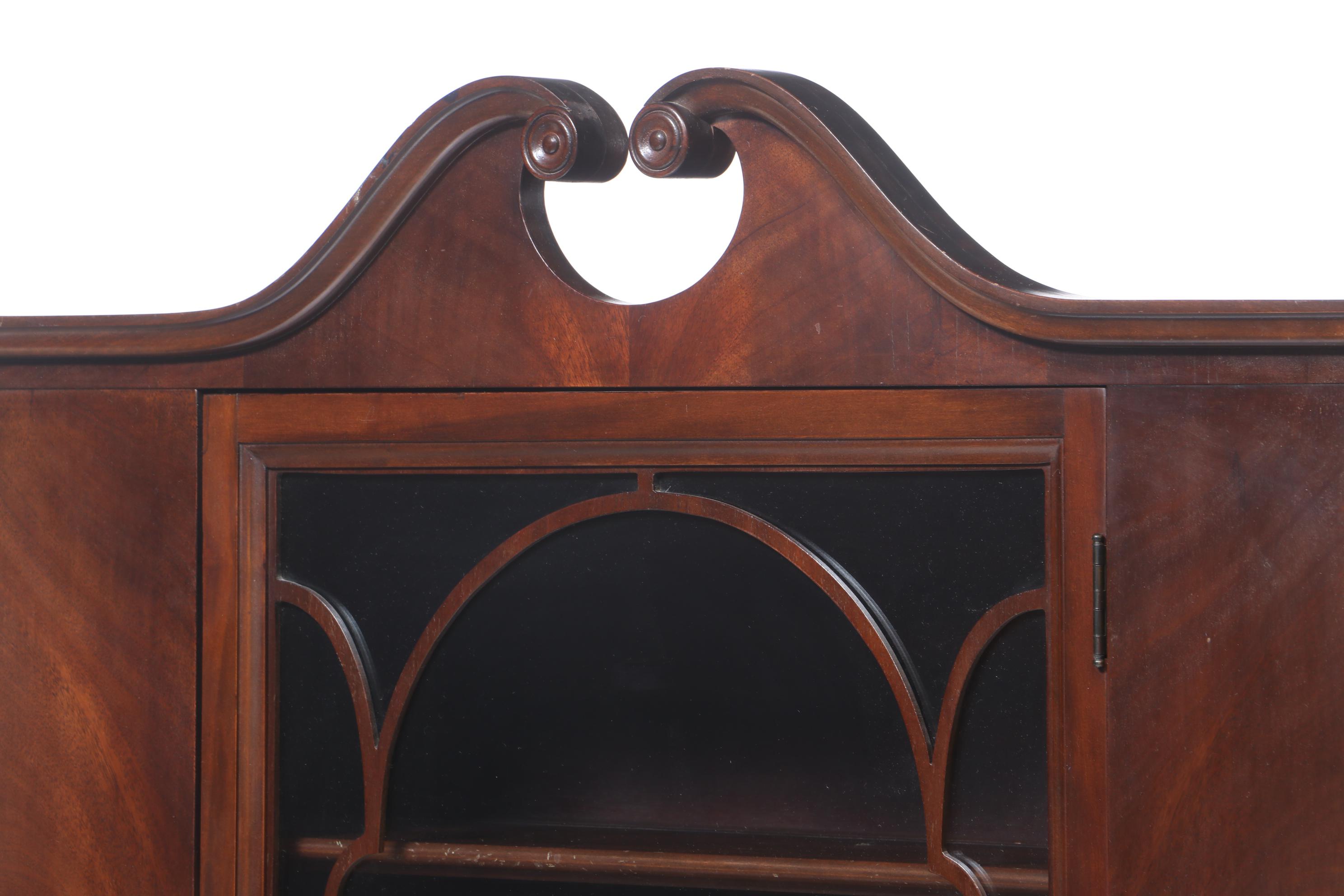 Limbert Federal Style Mahogany-Veneered and Stained China Cabinet, circa 1930