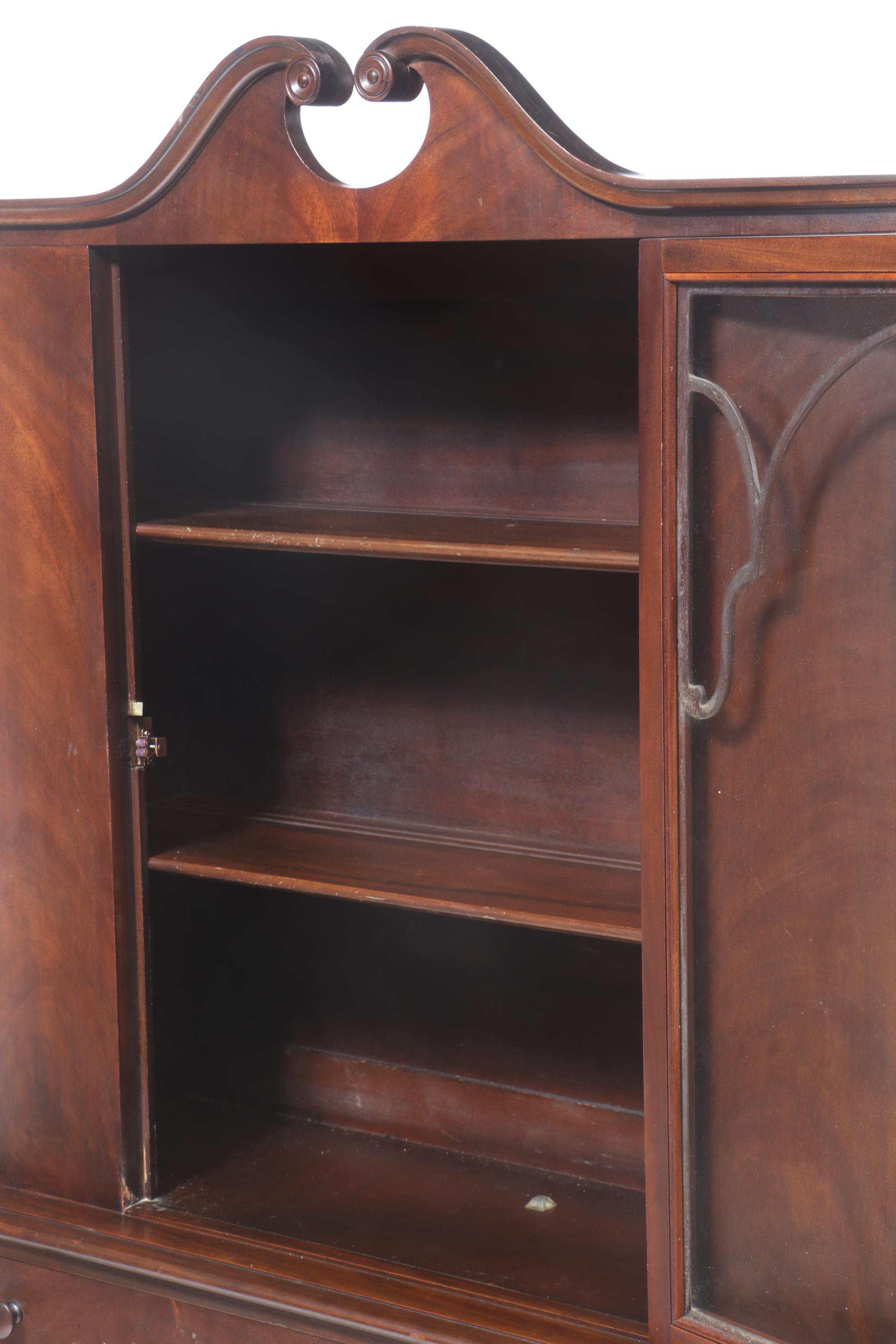 Limbert Federal Style Mahogany-Veneered and Stained China Cabinet, circa 1930