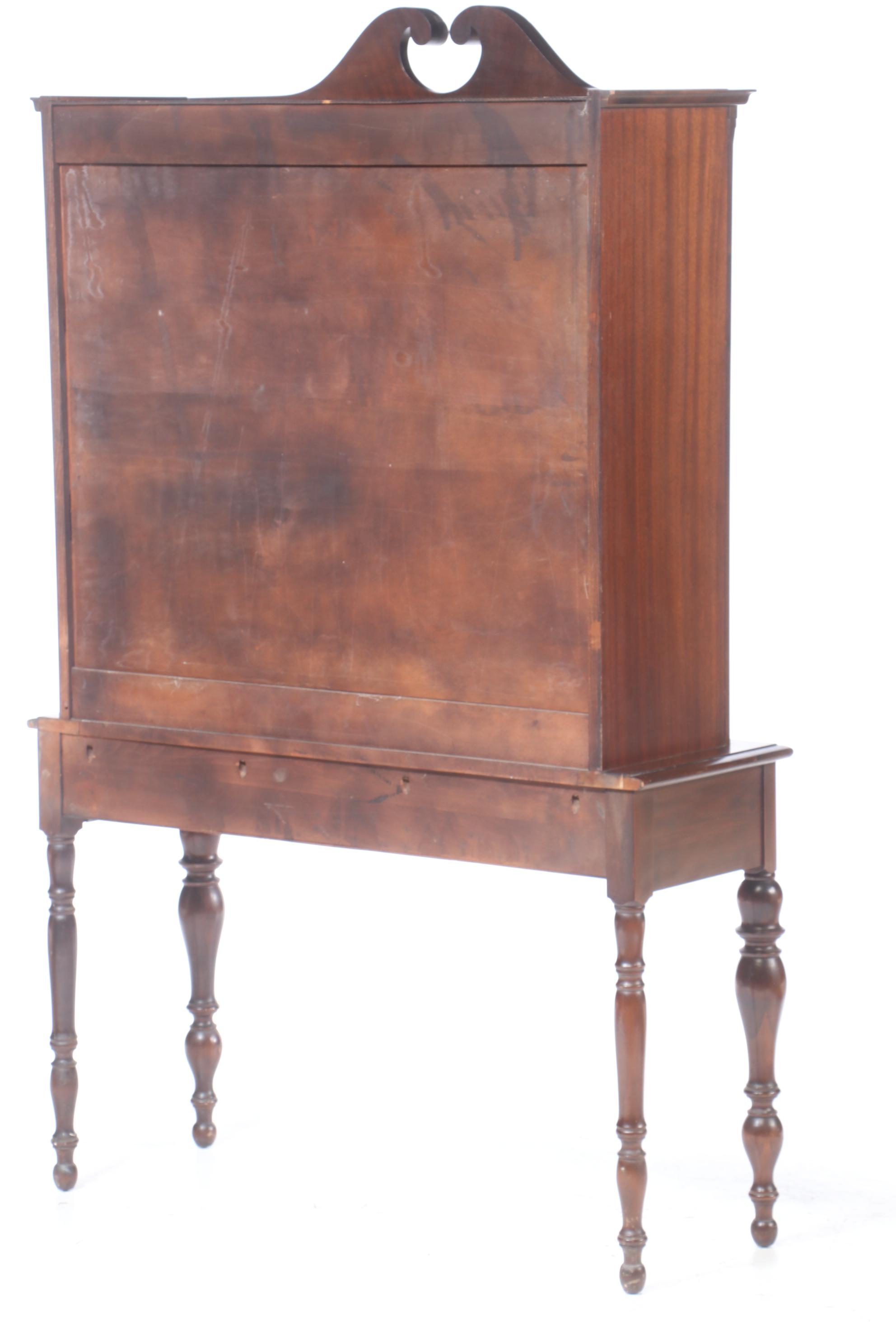 Limbert Federal Style Mahogany-Veneered and Stained China Cabinet, circa 1930
