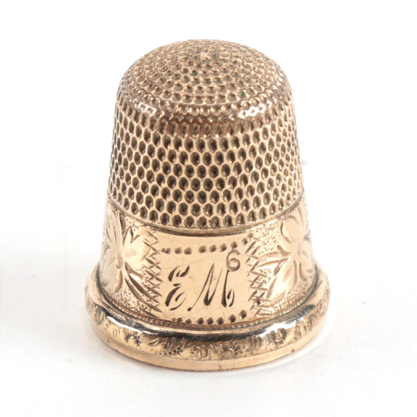 Simons Brothers Gold Tone Thimble, Vintage