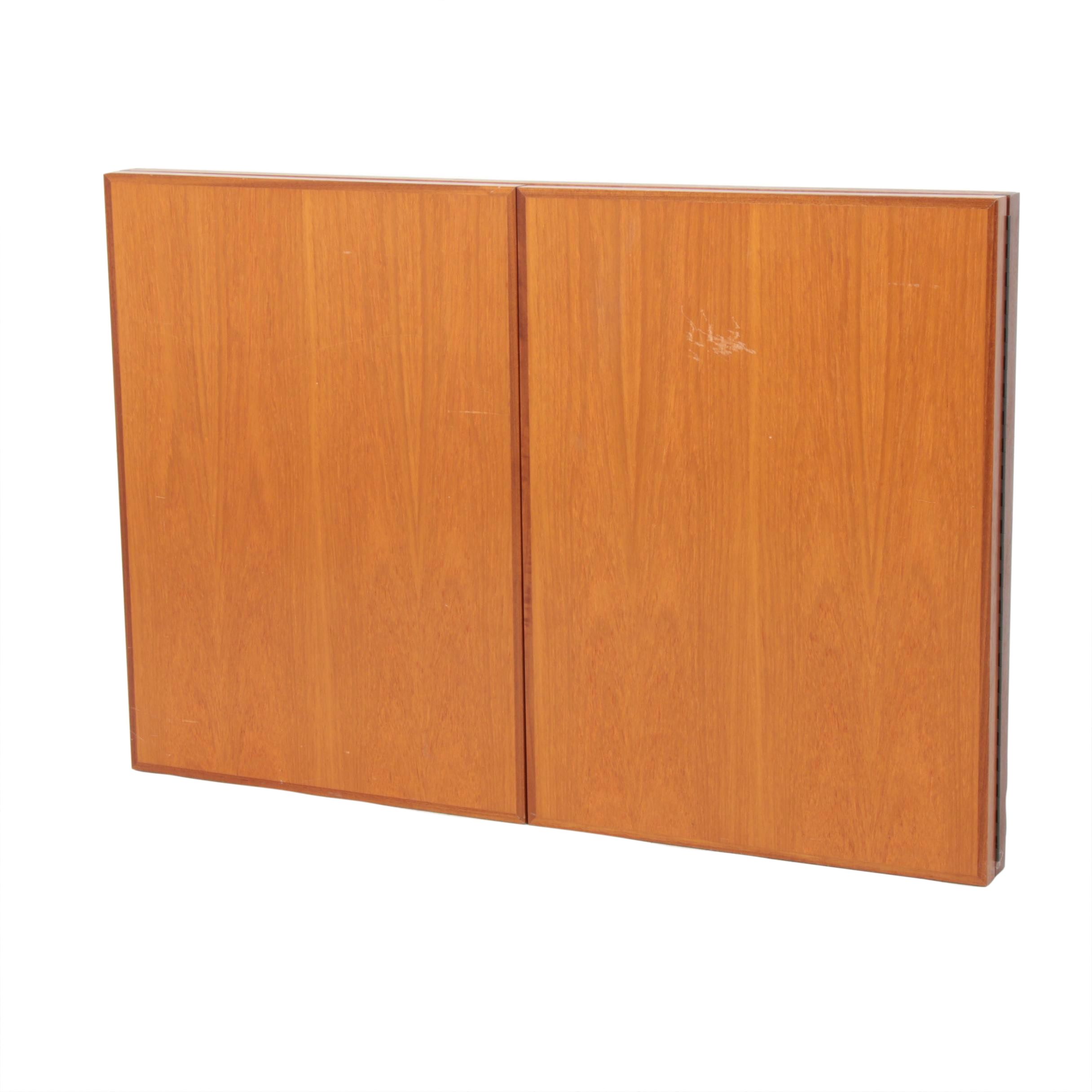 Egan Visual Modern Style Teak Folding White Board with Bulletin Board