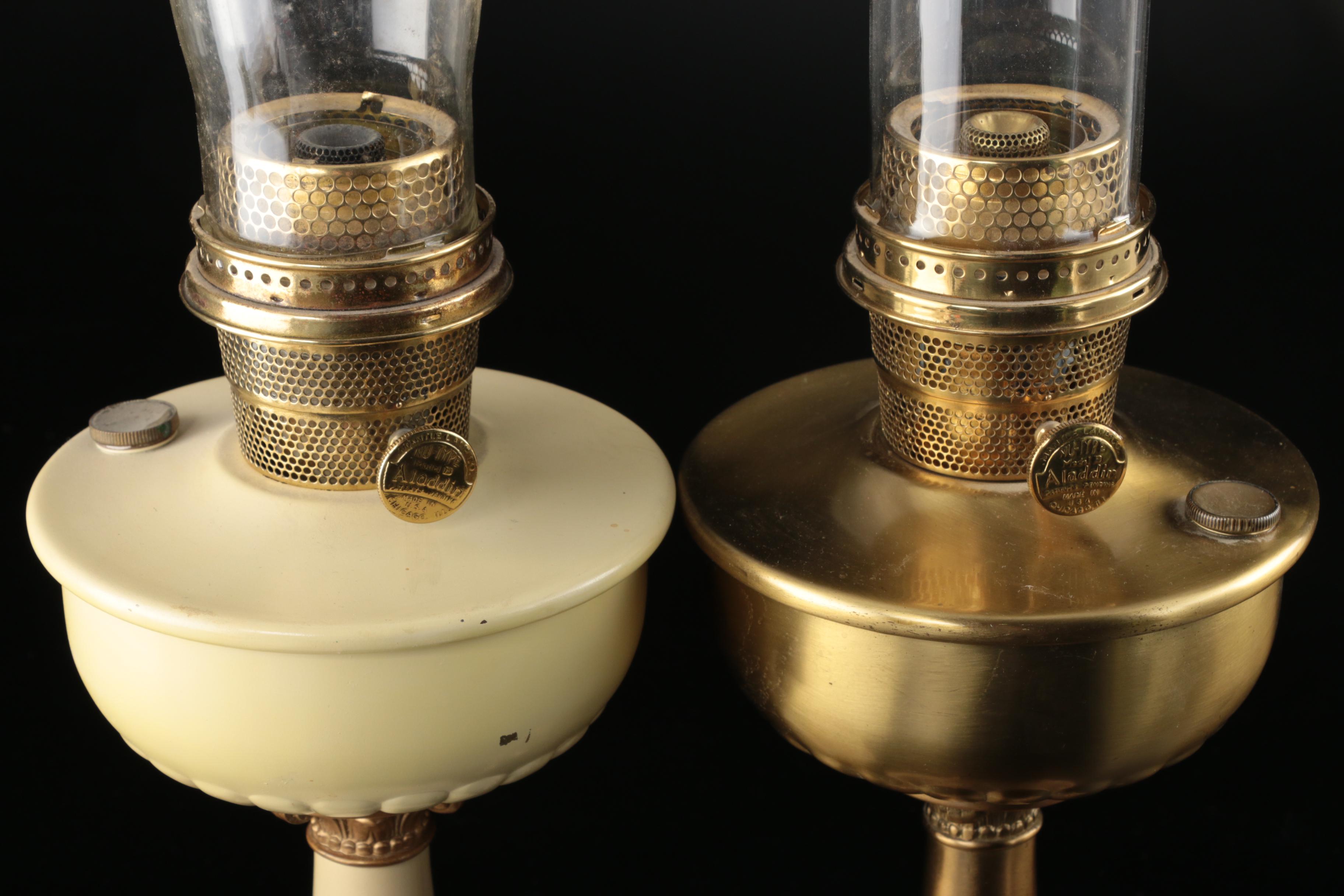 Aladdin Model B Chicago Burner Kerosene Lamps,  Circa 1940s