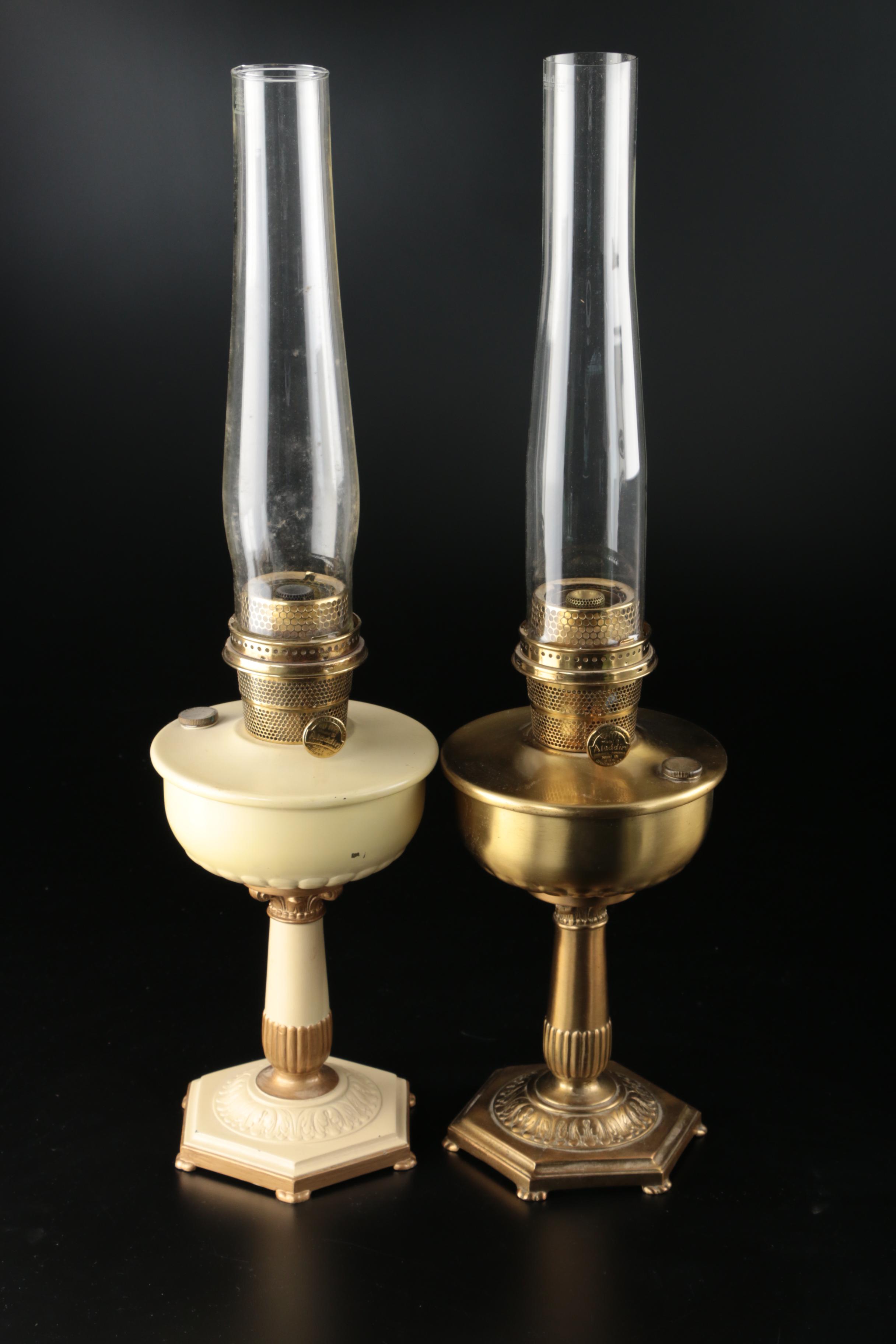 Aladdin Model B Chicago Burner Kerosene Lamps,  Circa 1940s