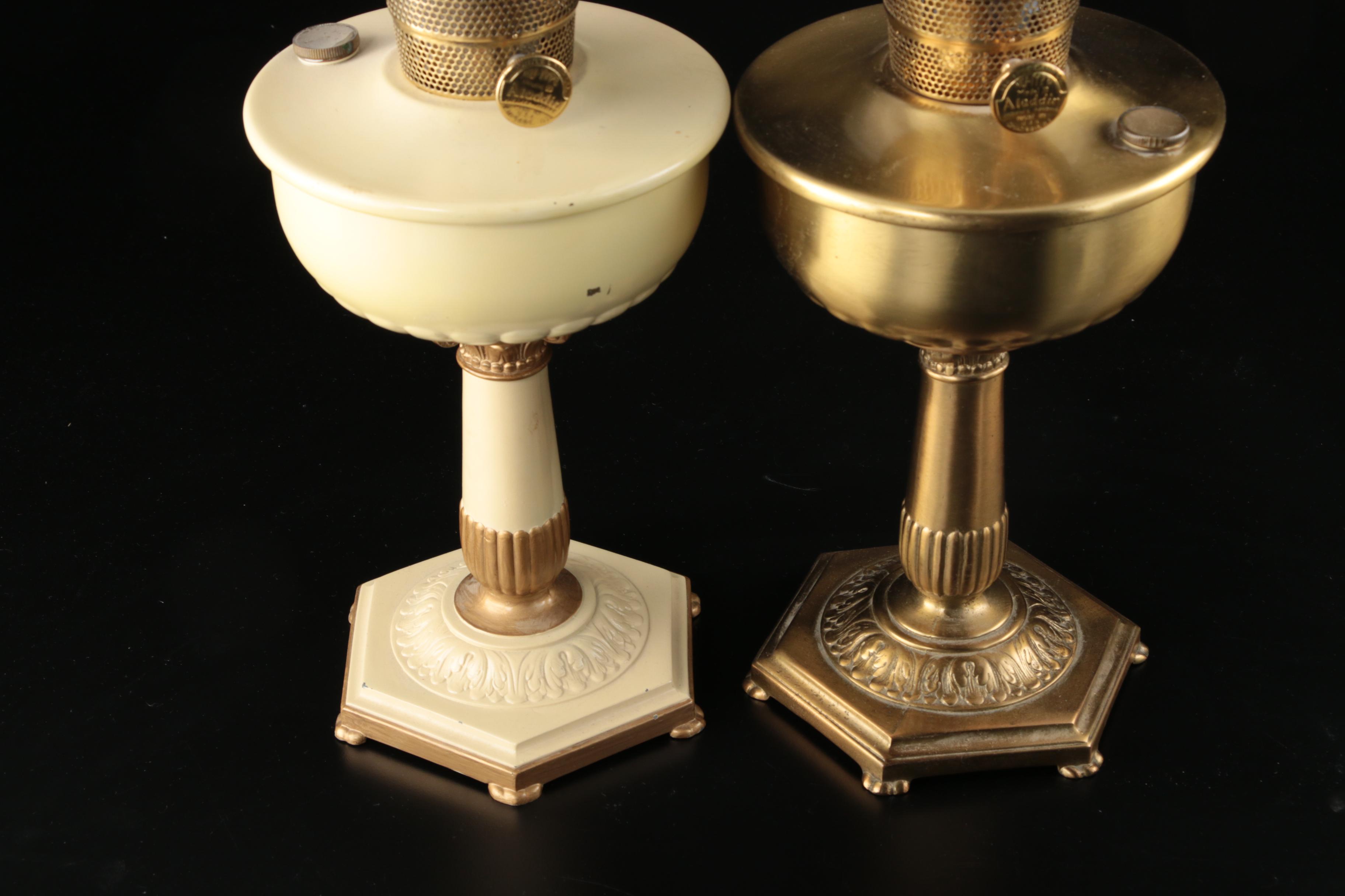 Aladdin Model B Chicago Burner Kerosene Lamps,  Circa 1940s