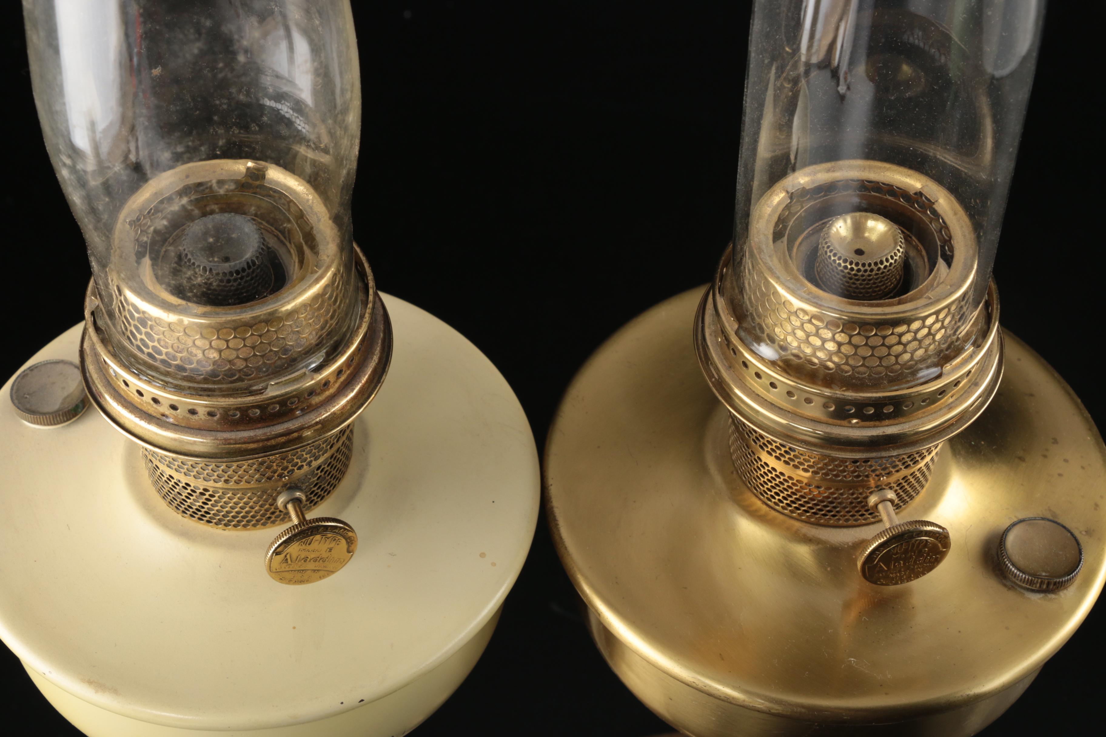 Aladdin Model B Chicago Burner Kerosene Lamps,  Circa 1940s