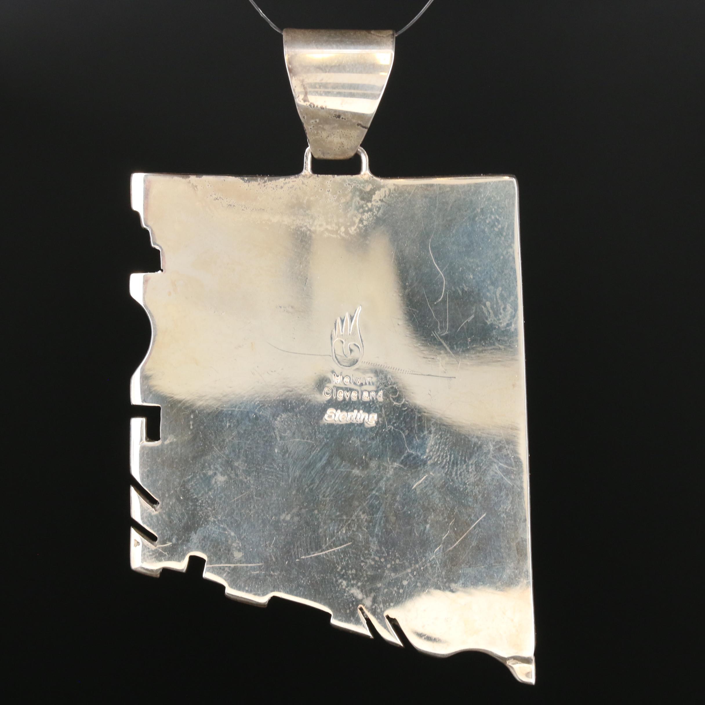 Melvin Cleveland Navajo Diné Sterling Pendant with Black Onyx, Coral and More