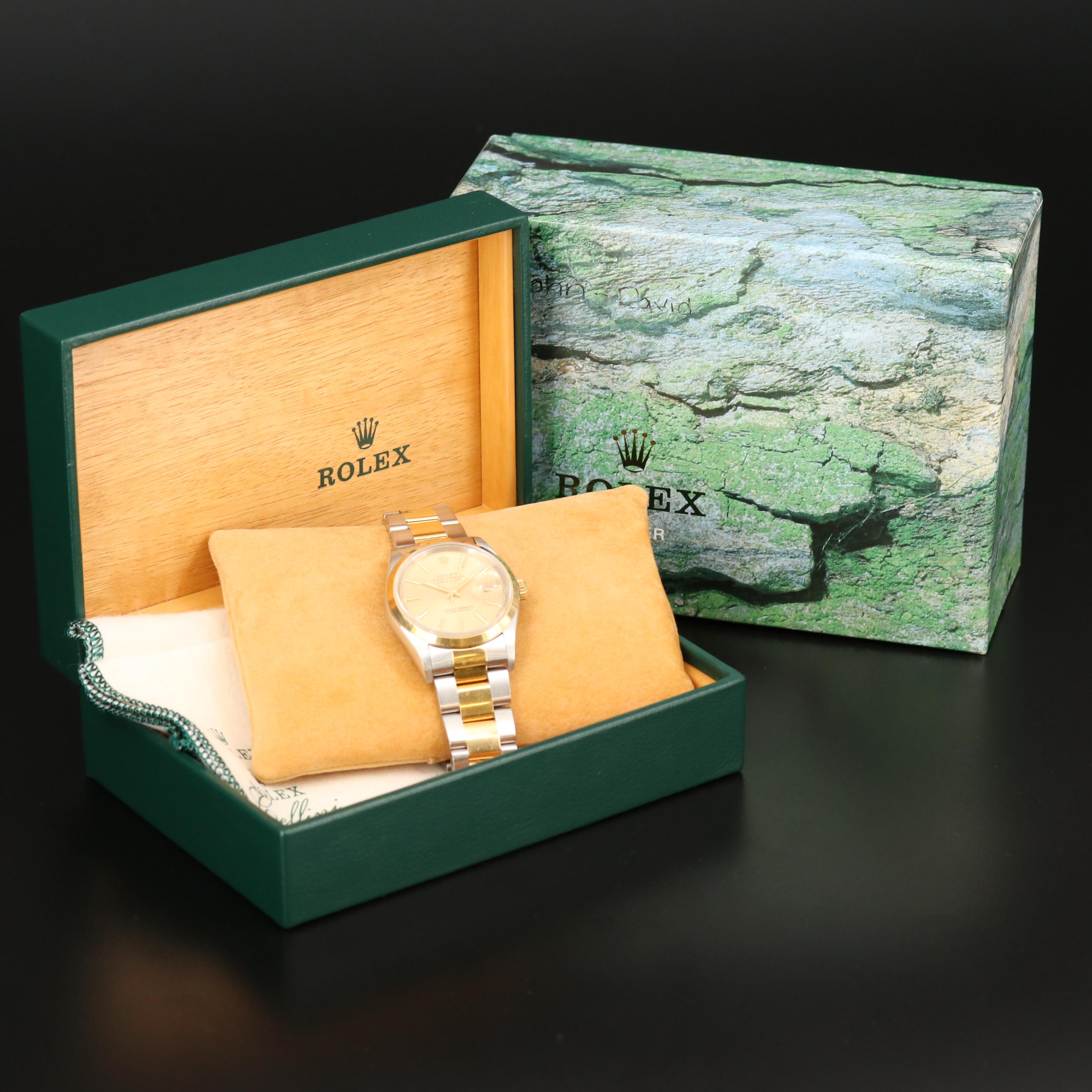 Rolex Datejust 18K Gold and Stainless Steel Watch, 1996