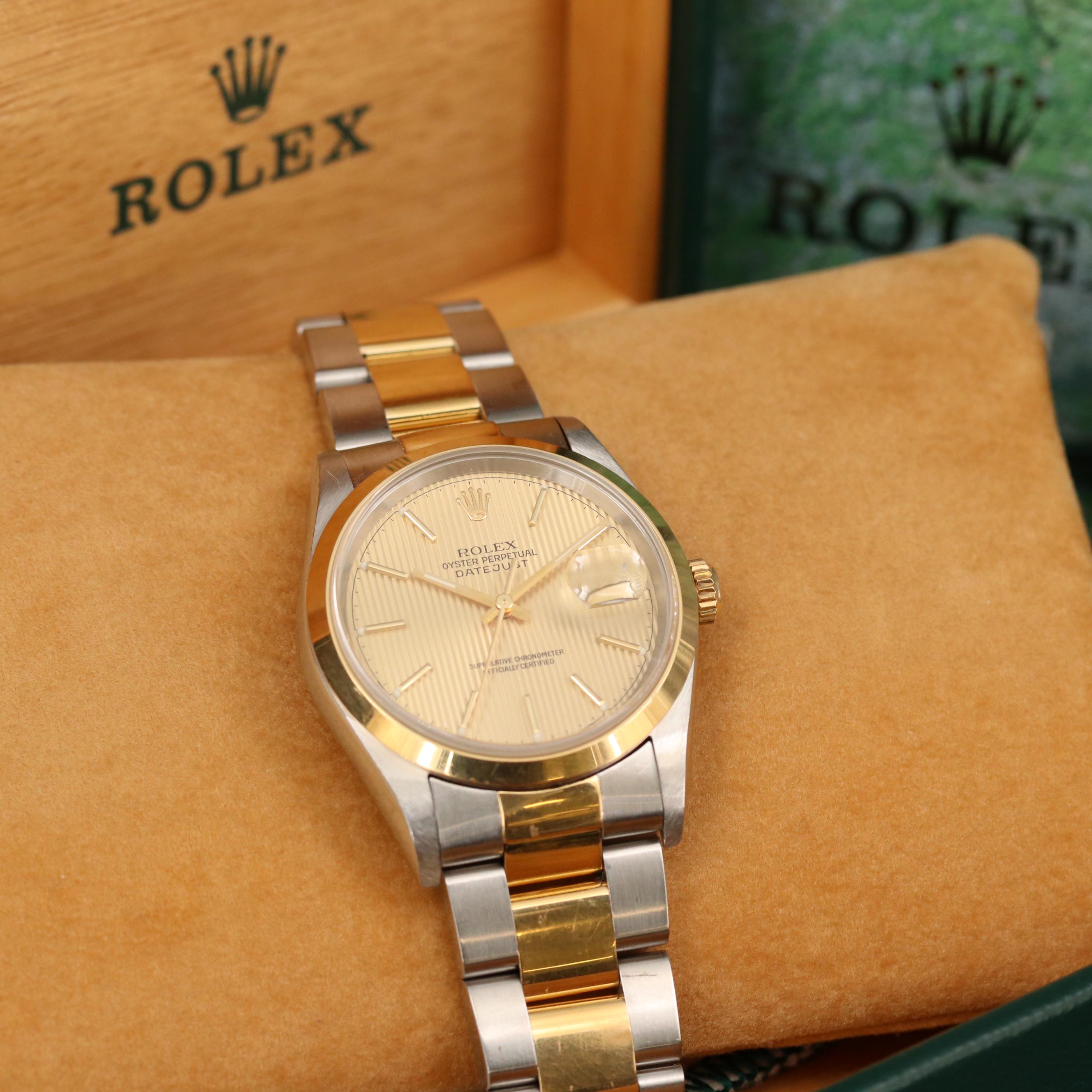 Rolex Datejust 18K Gold and Stainless Steel Watch, 1996
