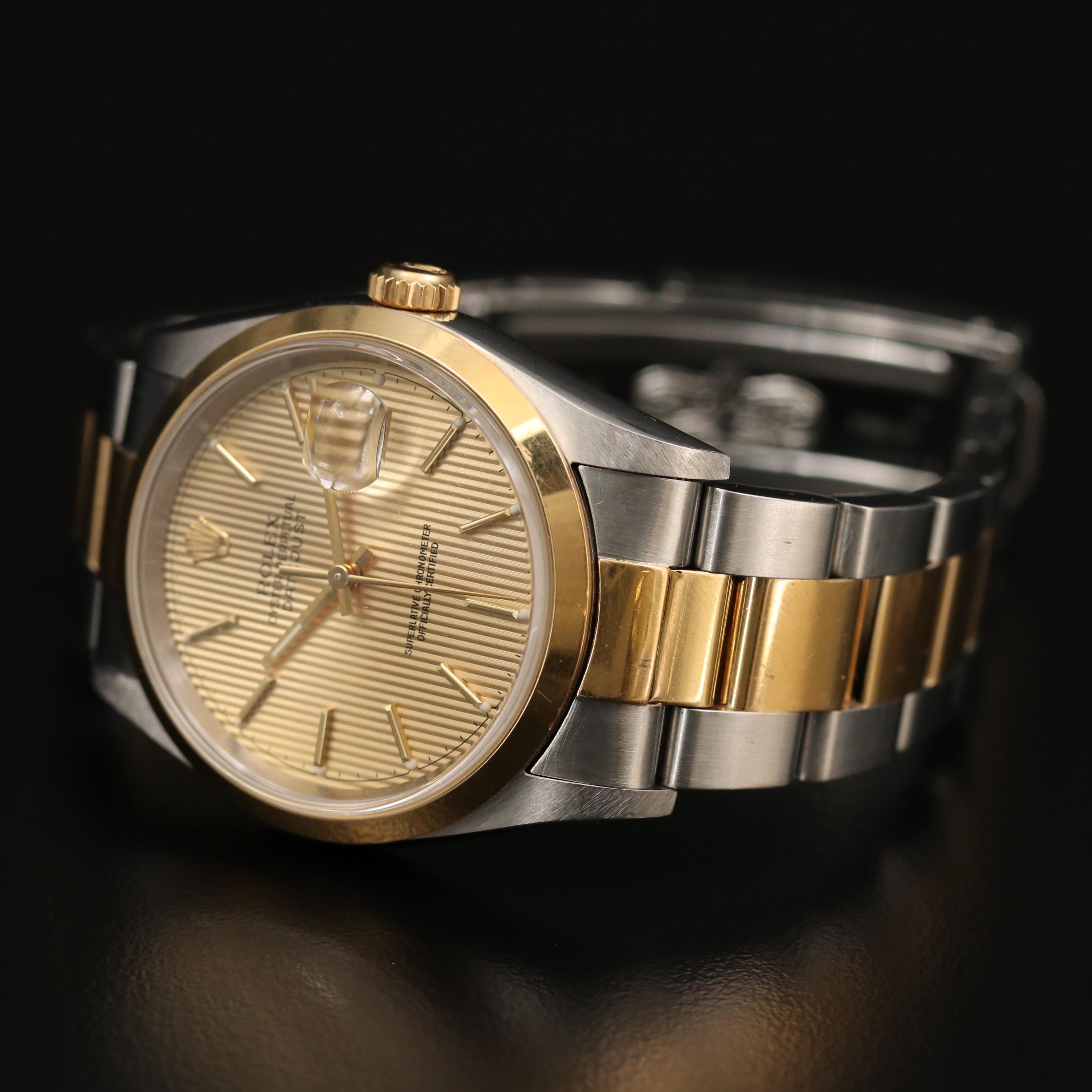 Rolex Datejust 18K Gold and Stainless Steel Watch, 1996
