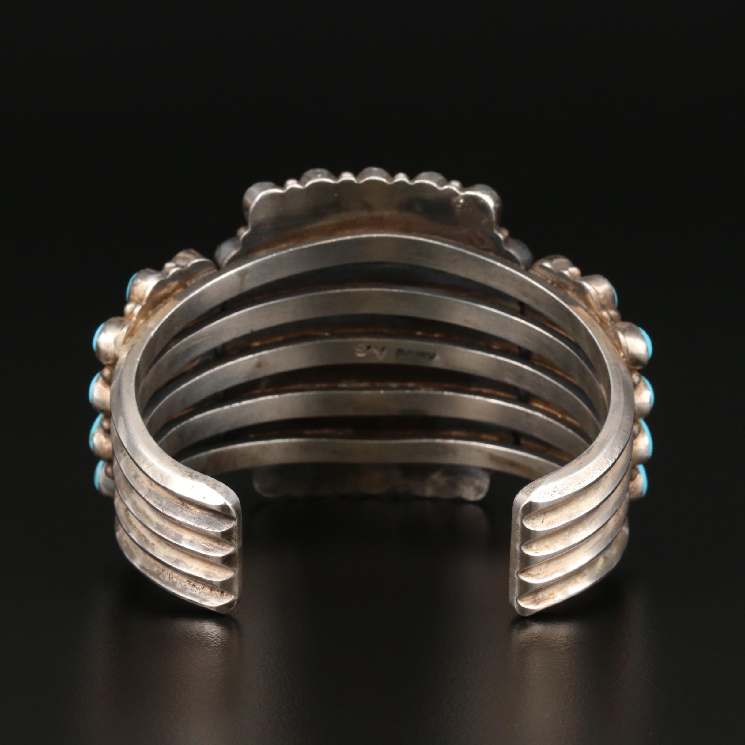 Anthony Skeets Navajo Diné Sterling Turquoise Cuff Bracelet