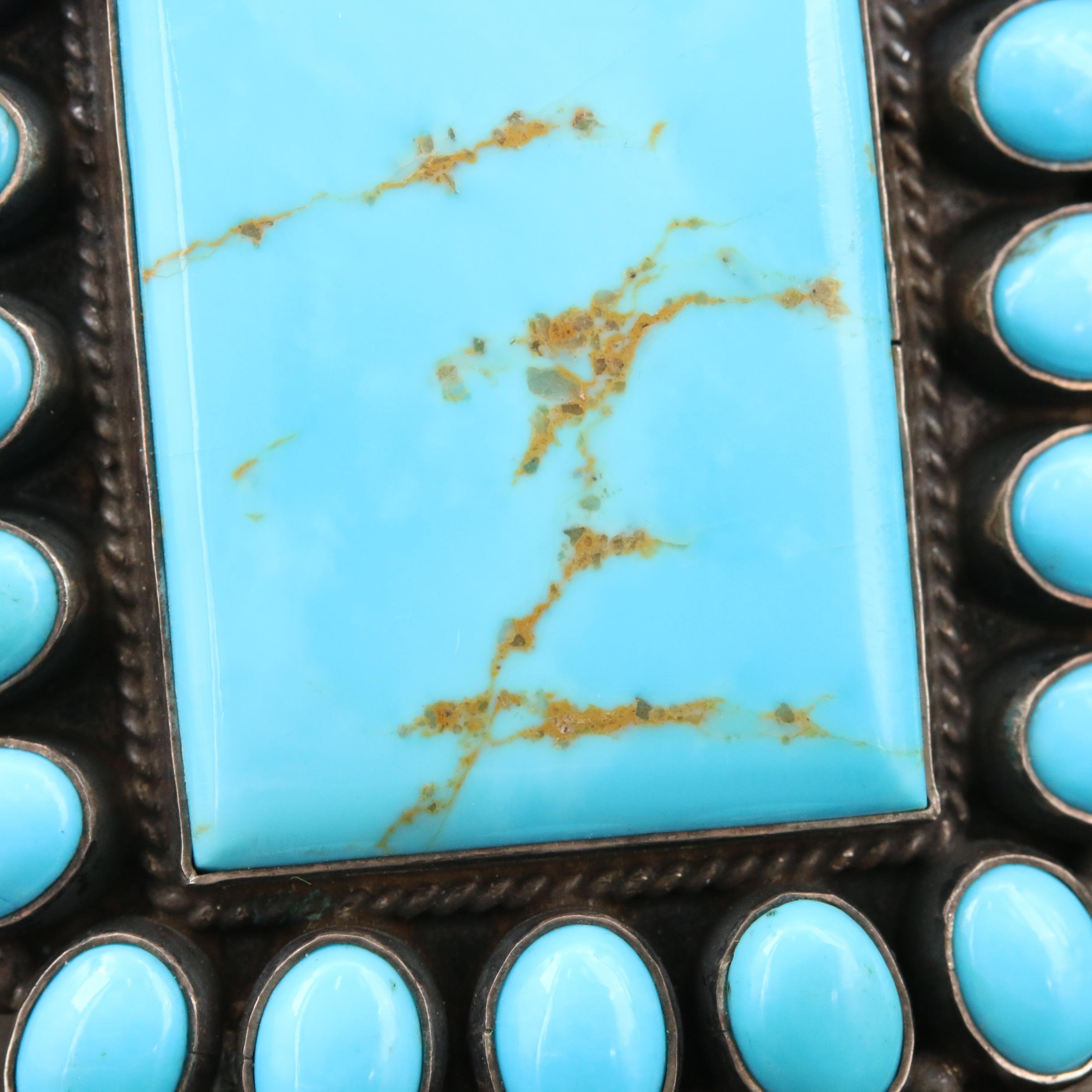 Anthony Skeets Navajo Diné Sterling Turquoise Cuff Bracelet