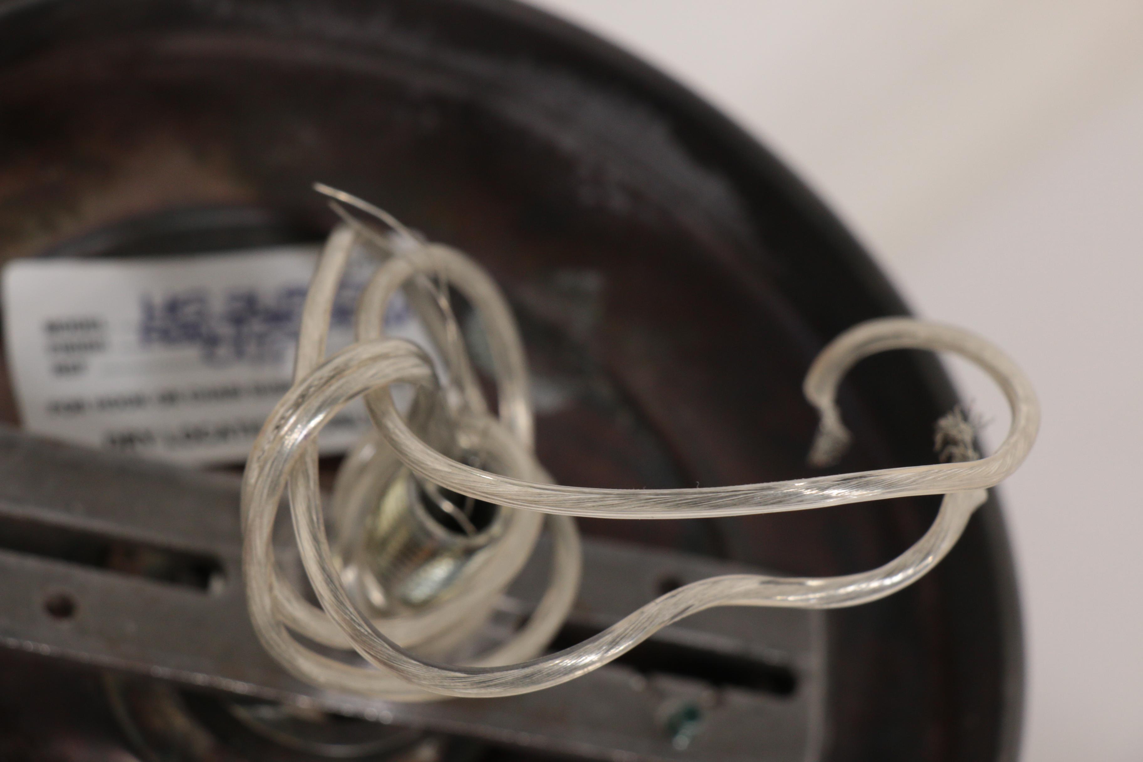 Charles Edwards Pewter Hanging Studded Tole Shade Light, Contemporary