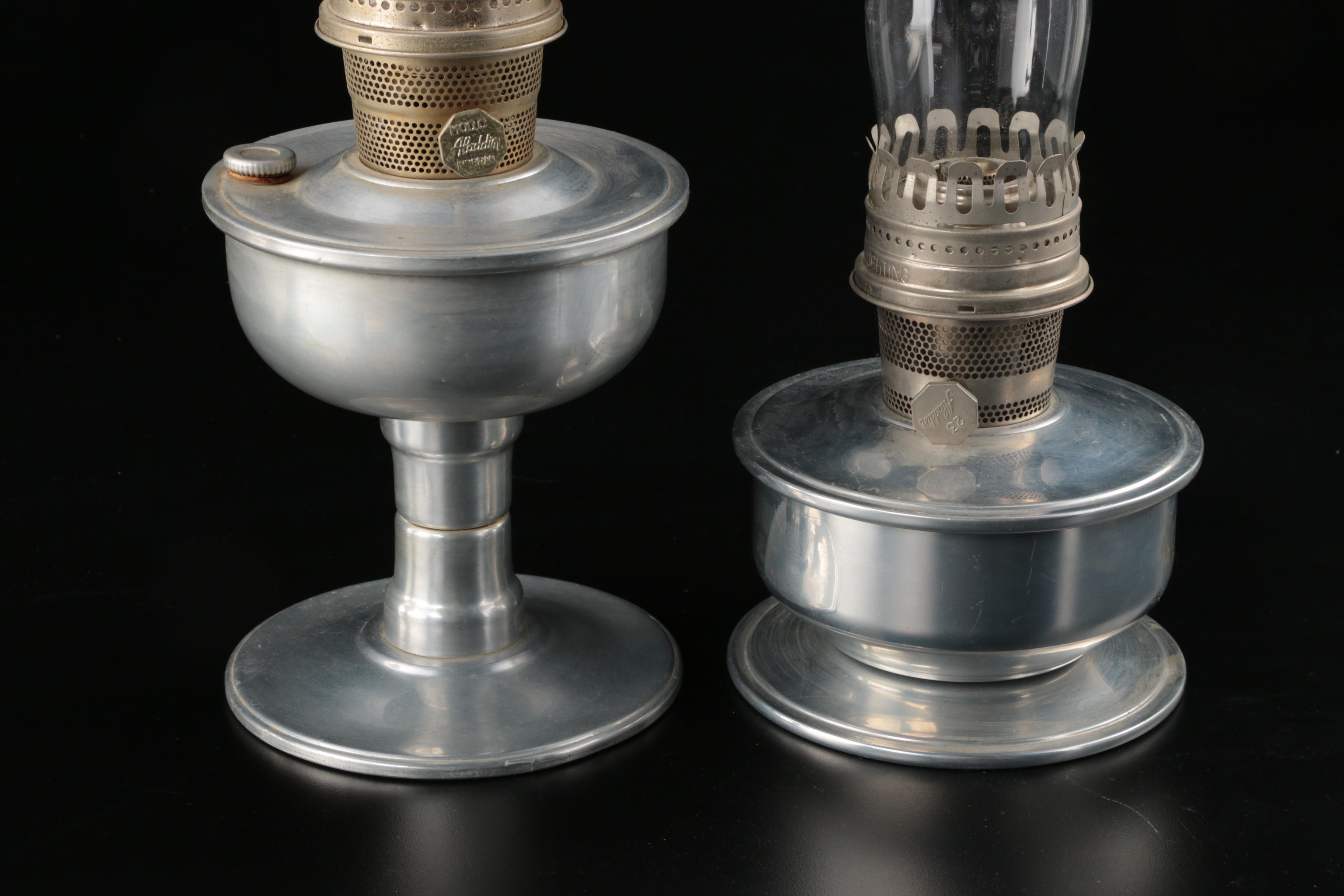 Aladdin Model B, Model C and Model 23 Metal Hurricane Lamps