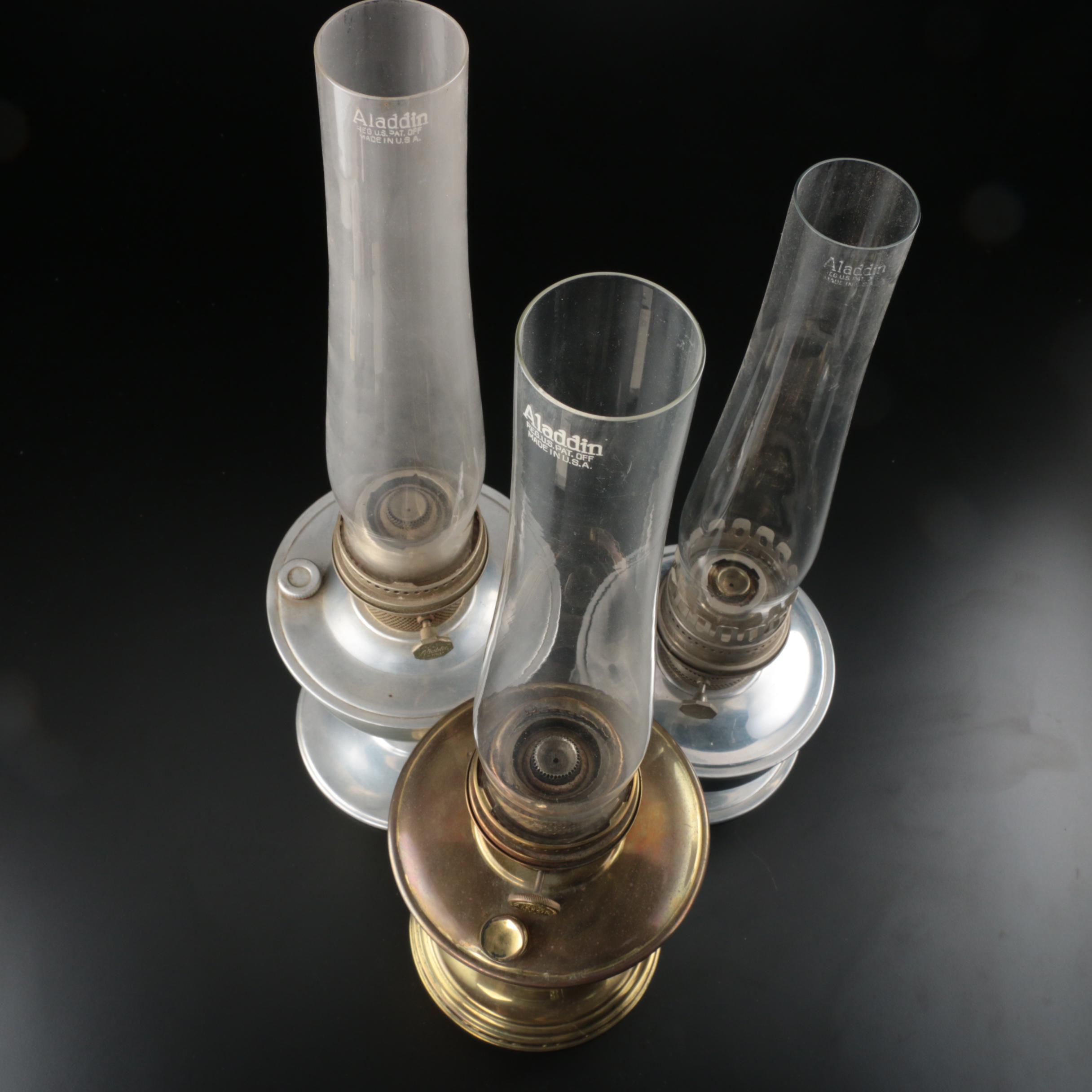 Aladdin Model B, Model C and Model 23 Metal Hurricane Lamps