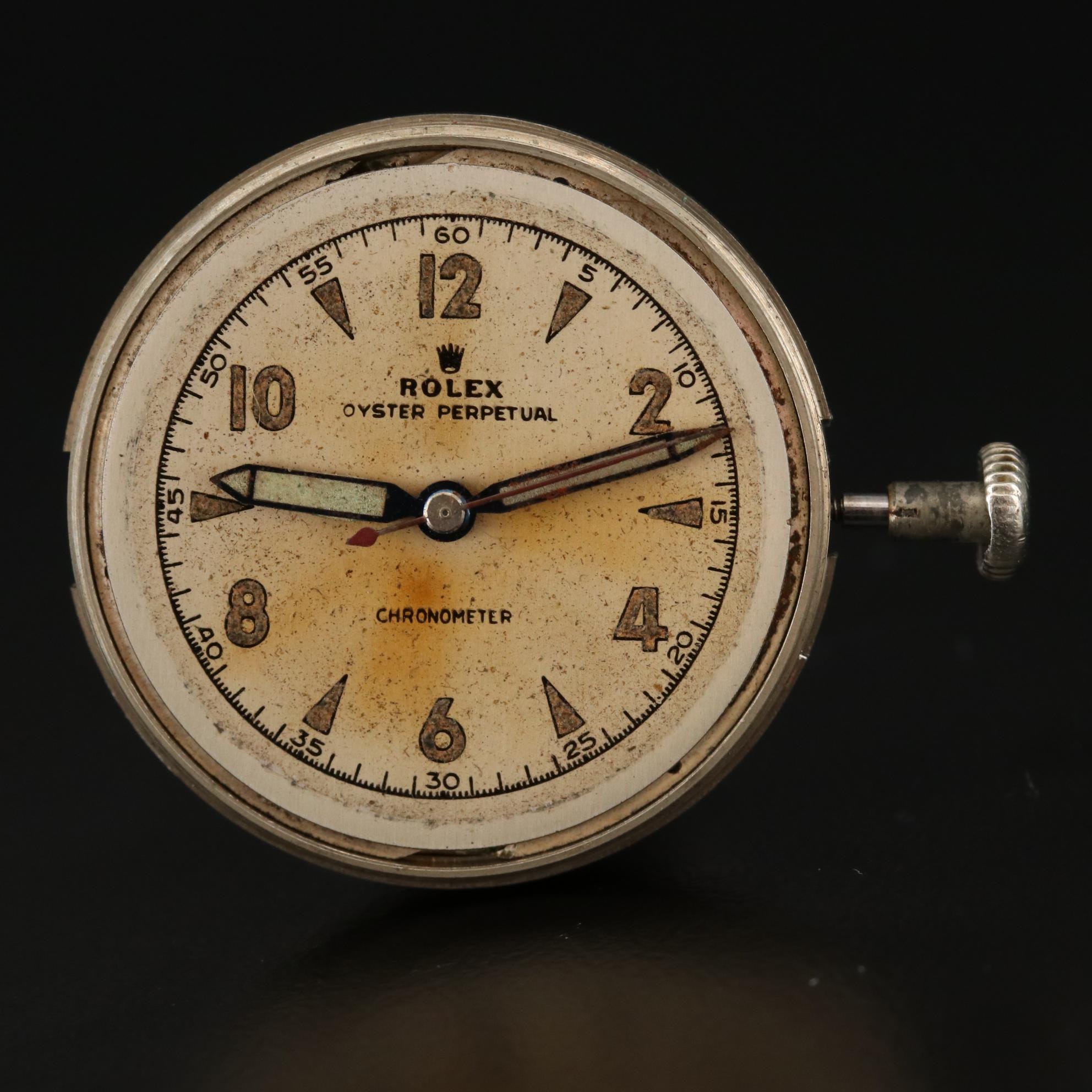 14K Gold Rolex Oyster Perpetual Bubble Back Chronometer Watch, Vintage