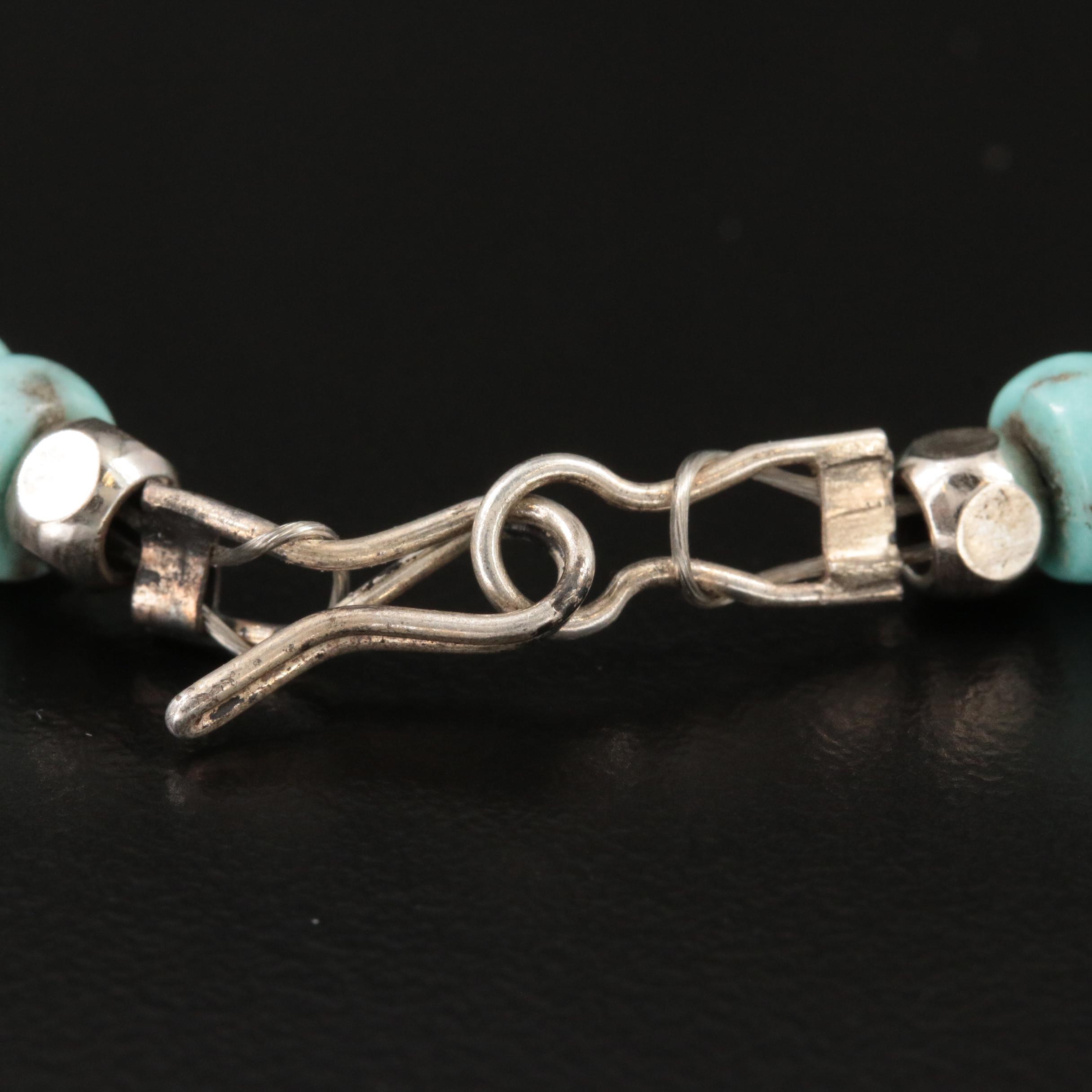 Melvin Cleveland Navajo Diné Sterling Necklace with Kachina Surface