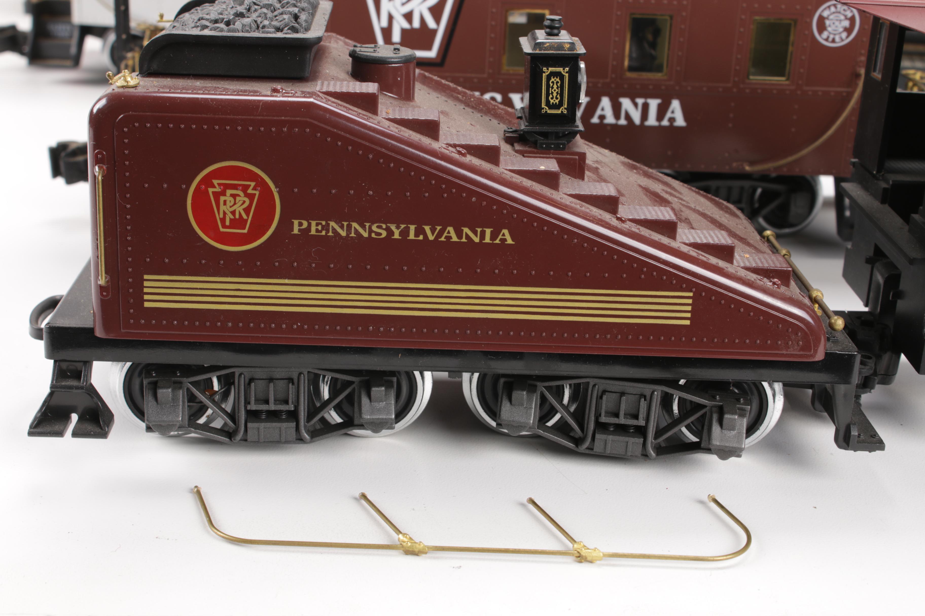G Scale Train Cars with AristoCraft PRR 1201 Steam Locomotive and Tender