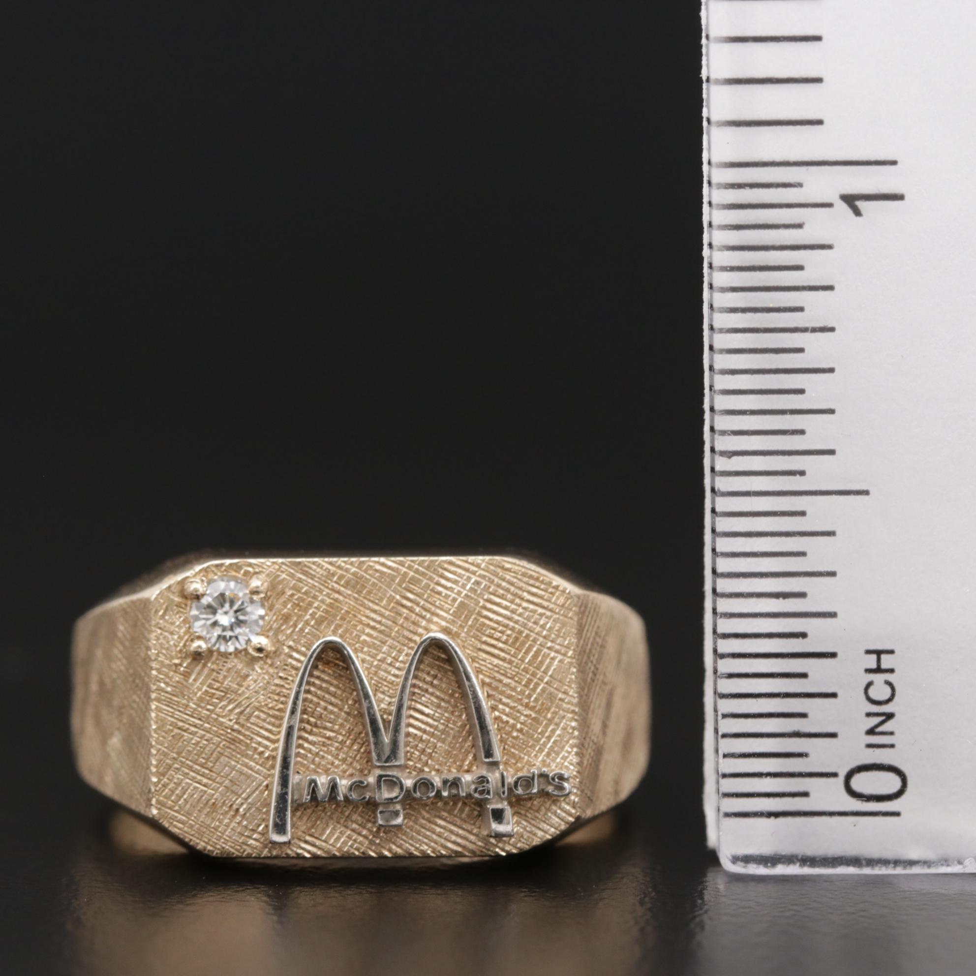 Jostens 10K Yellow Gold Diamond Ring Service Award for McDonald's