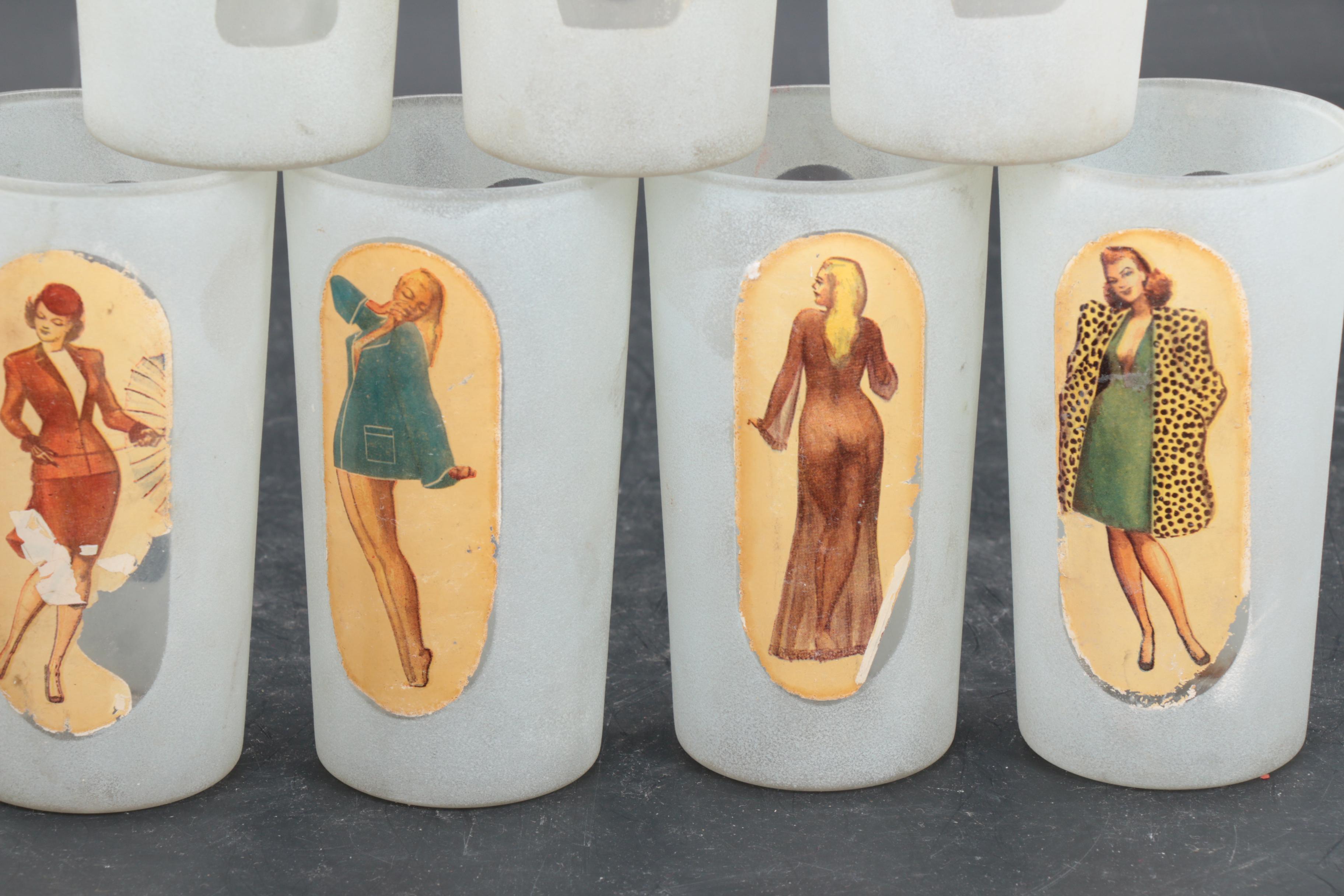 Fishlove "Keyhole" Peek-a-boo Glass Tumblers, 1960s