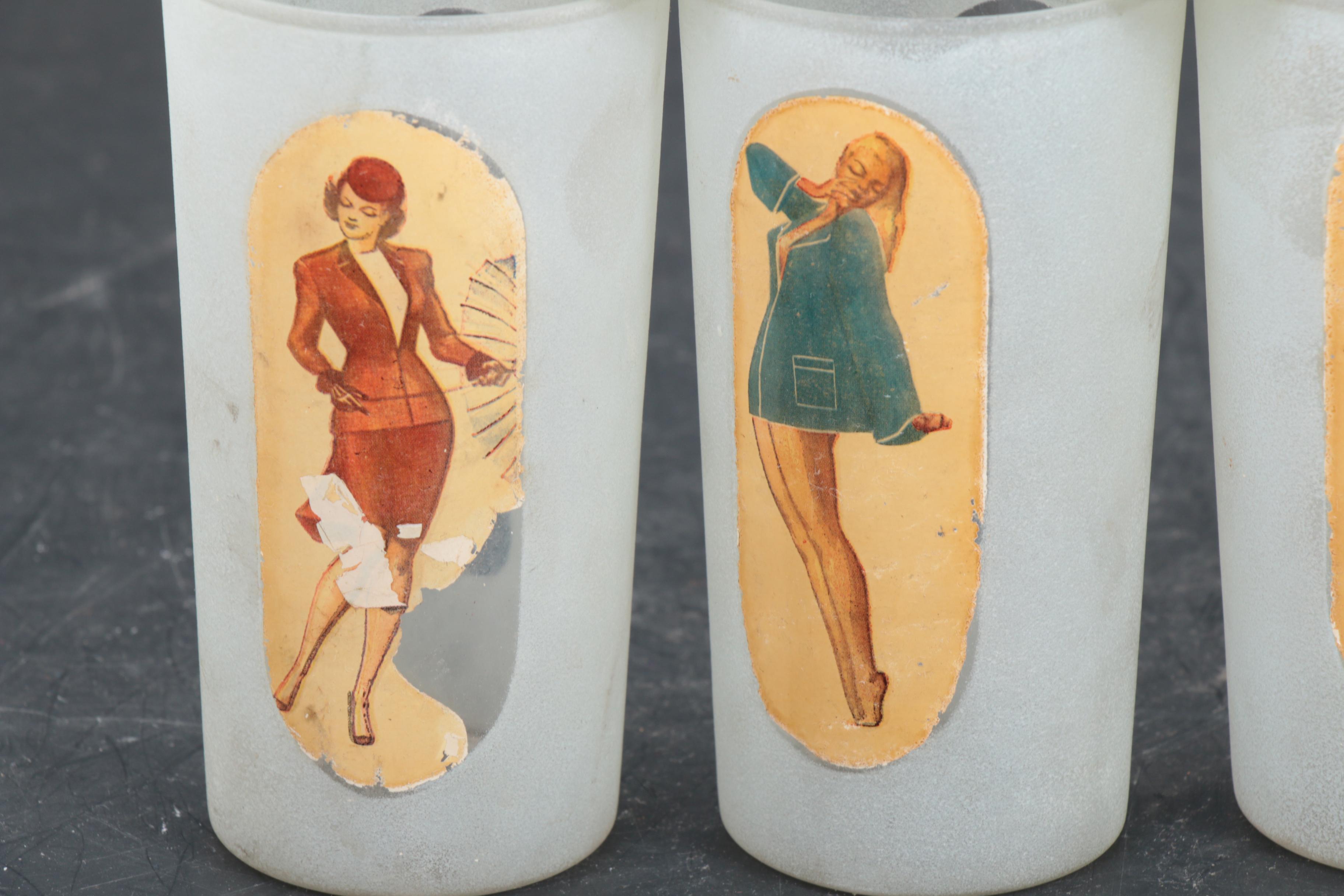 Fishlove "Keyhole" Peek-a-boo Glass Tumblers, 1960s