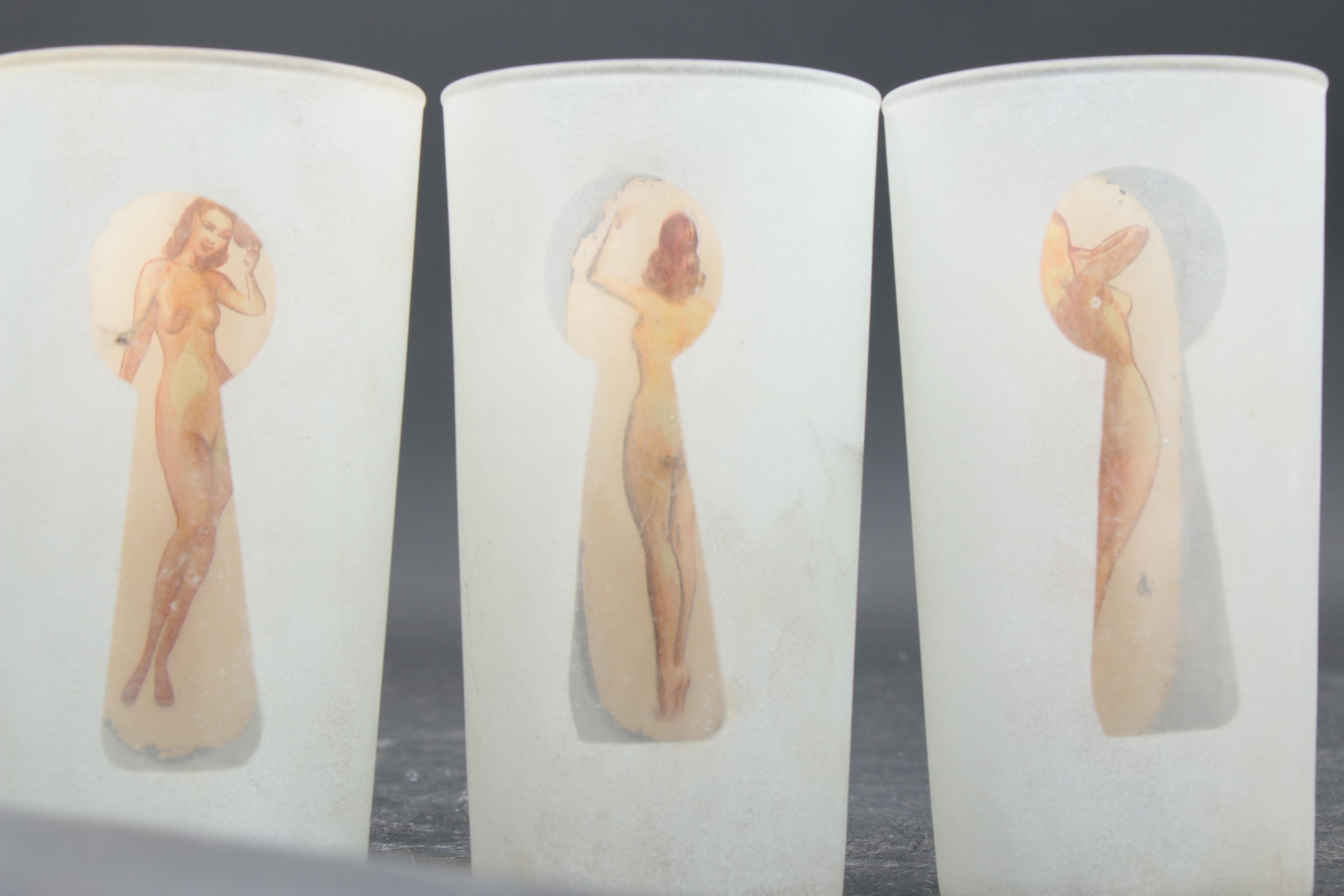 Fishlove "Keyhole" Peek-a-boo Glass Tumblers, 1960s