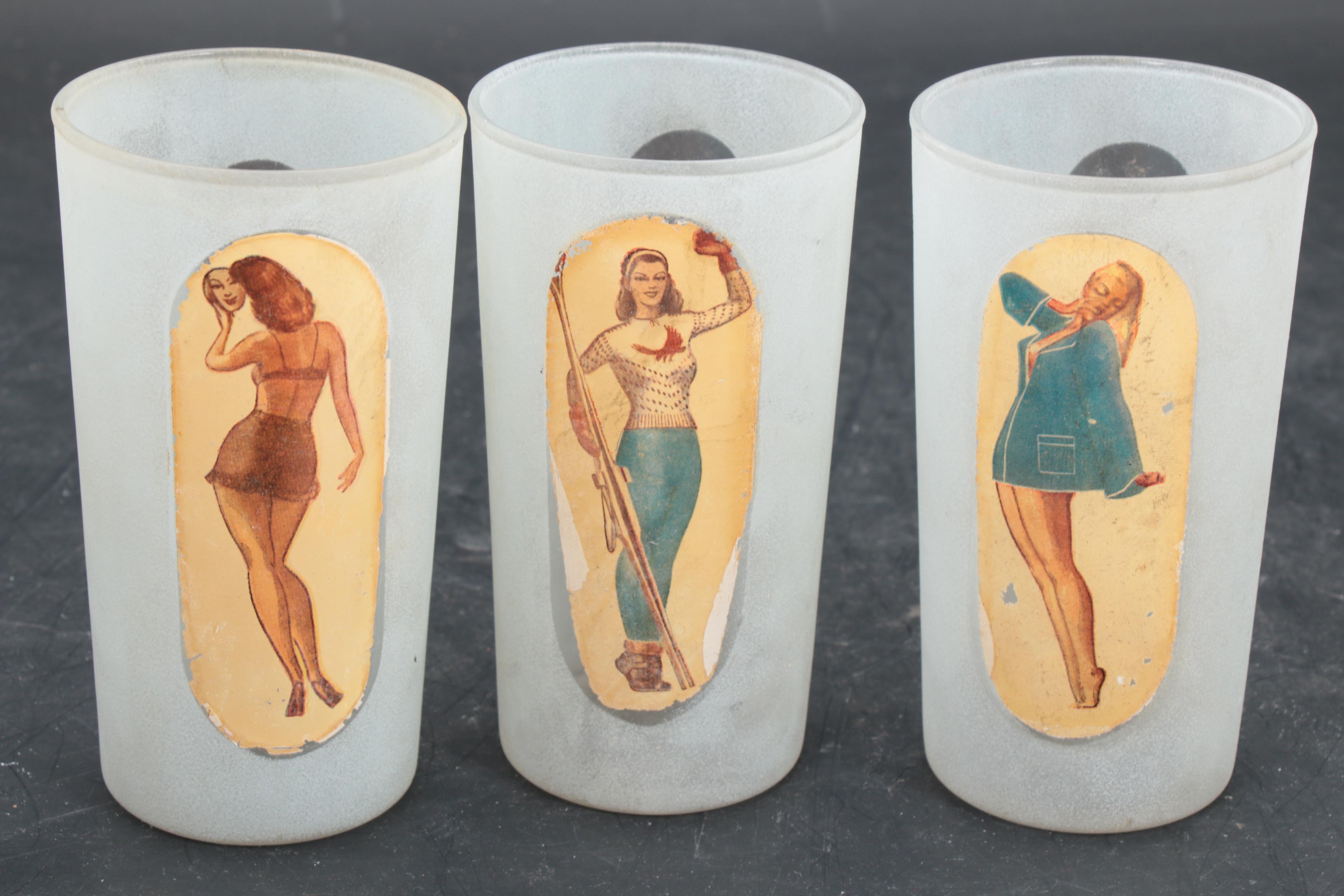 Fishlove "Keyhole" Peek-a-boo Glass Tumblers, 1960s