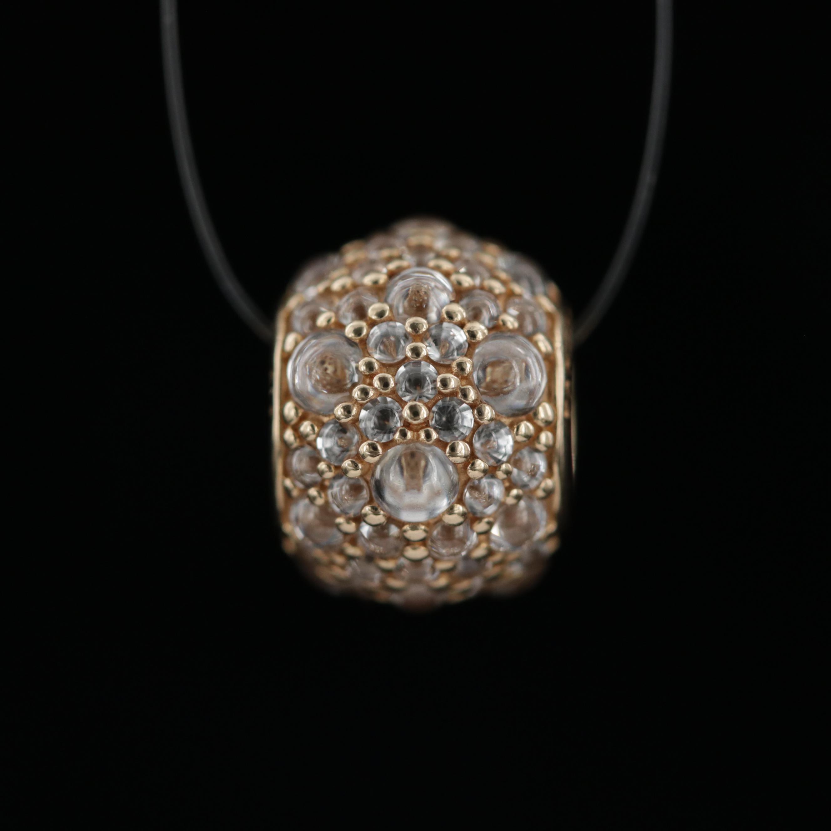 Pandora 14K Yellow Gold Cubic Zirconia and Glass Charms