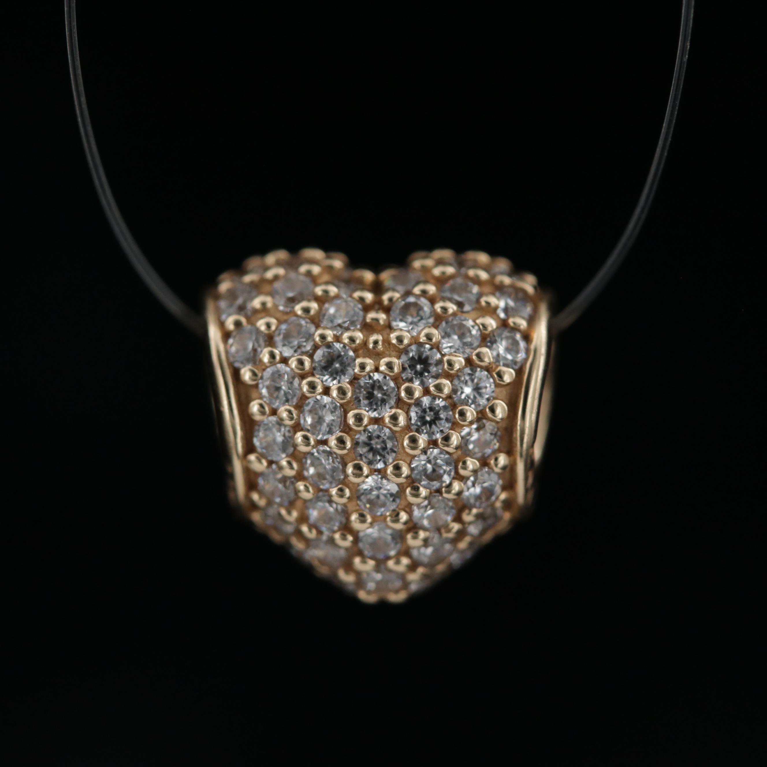 Pandora 14K Yellow Gold Cubic Zirconia and Glass Charms