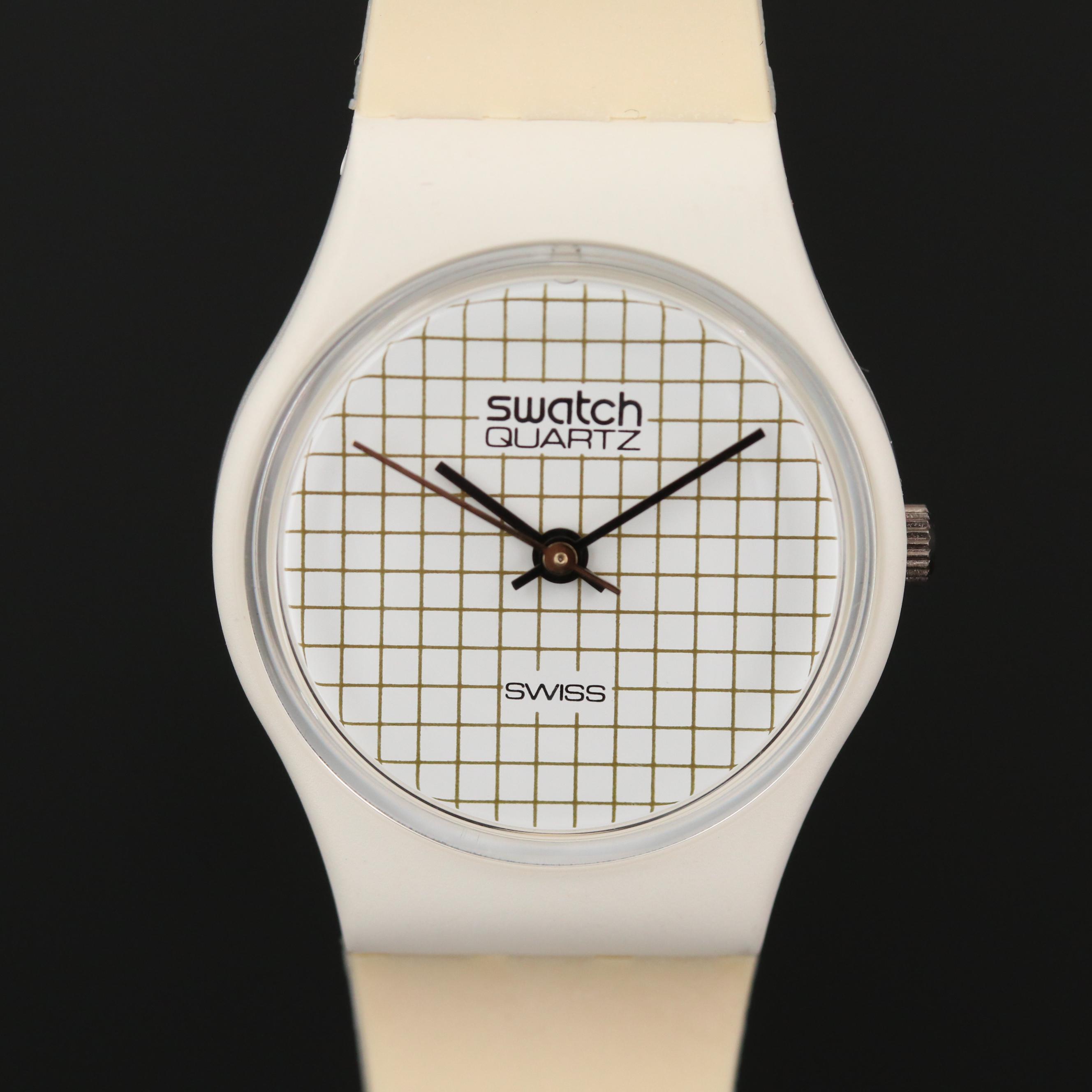 Vintage Swatch Tennis Grid Quartz Watch, 1983