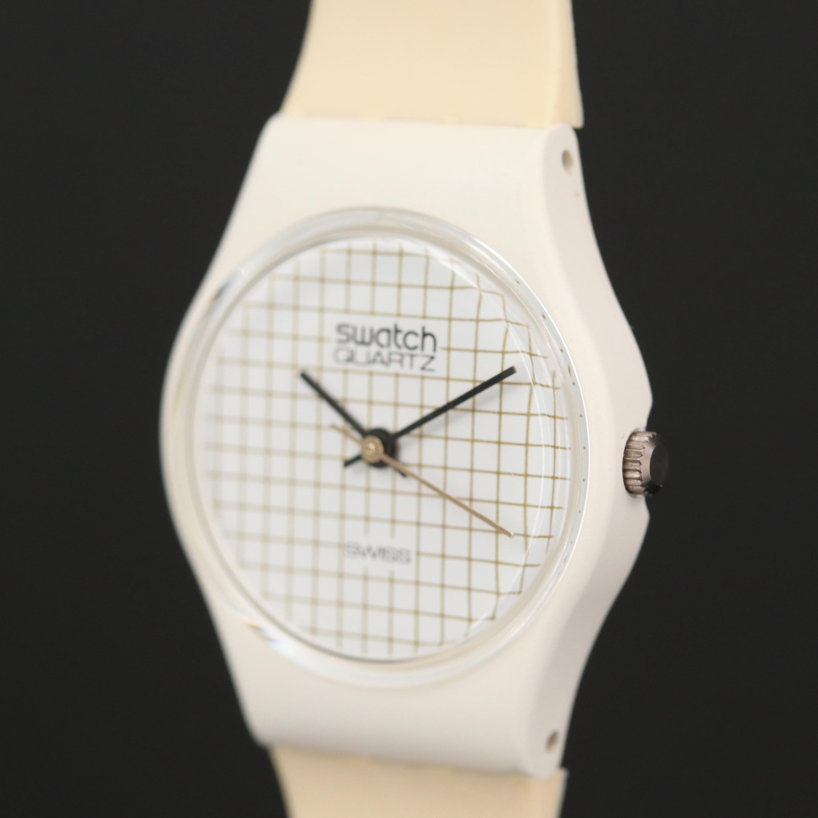 Vintage Swatch Tennis Grid Quartz Watch, 1983