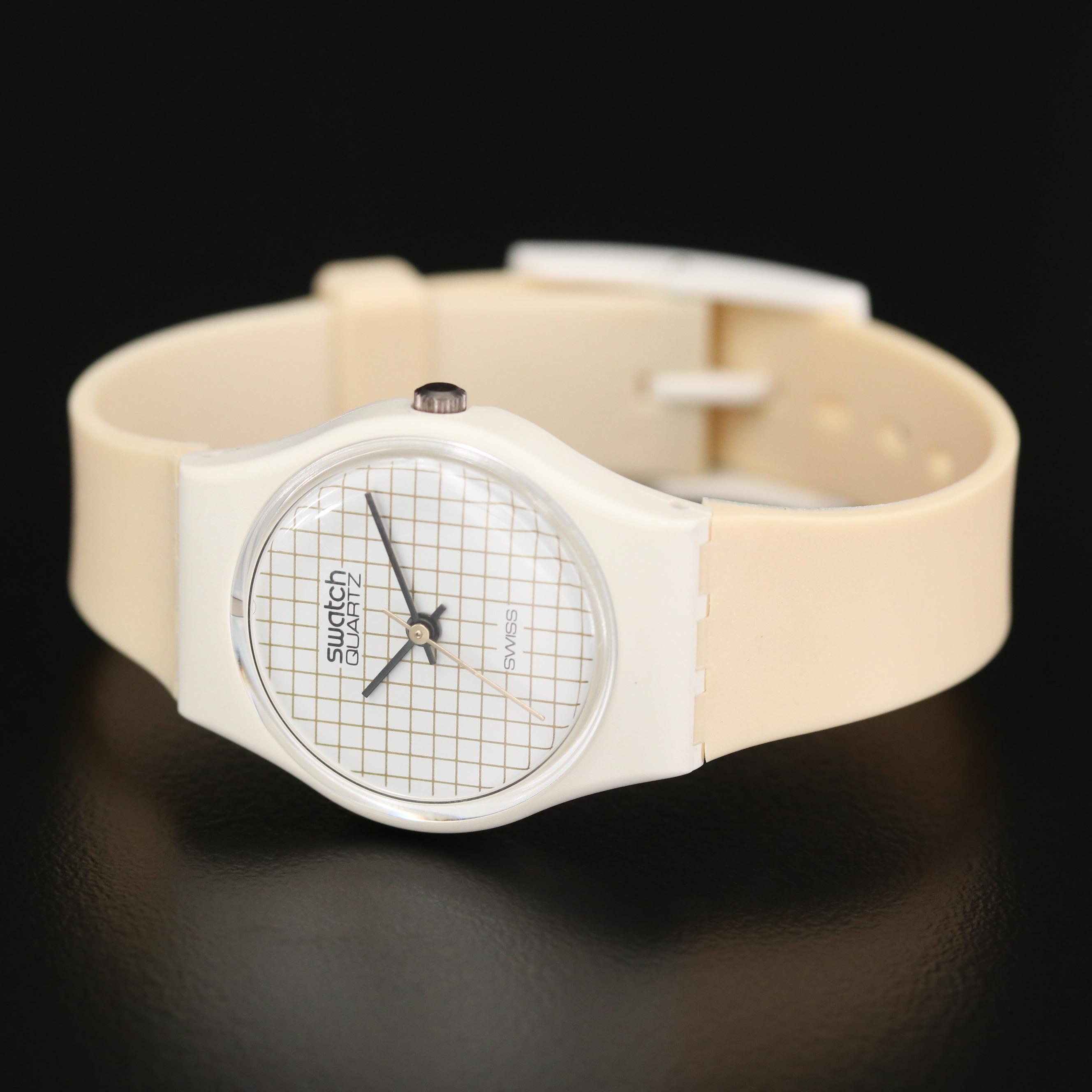 Vintage Swatch Tennis Grid Quartz Watch, 1983