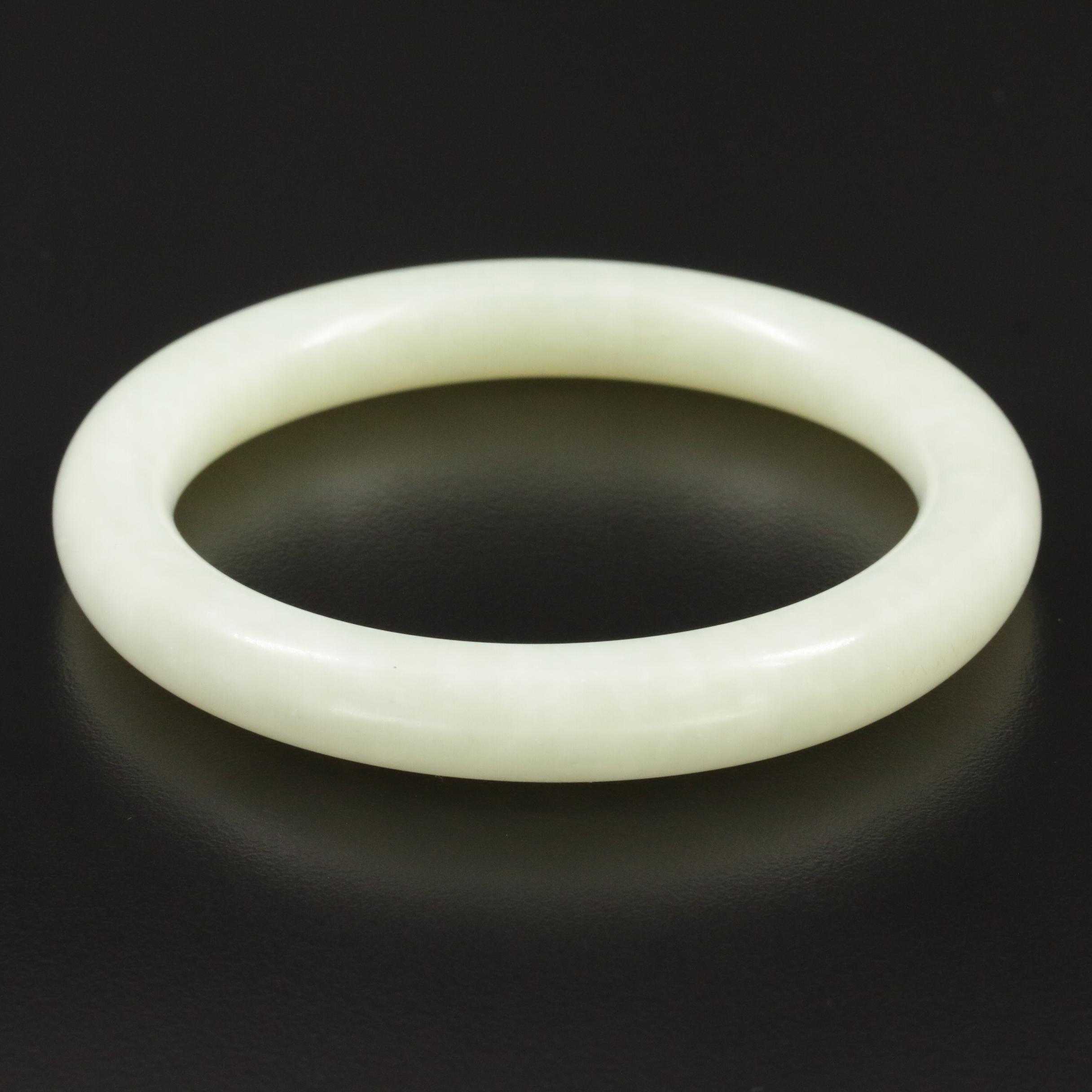 Carved Jadeite Bangle Bracelet